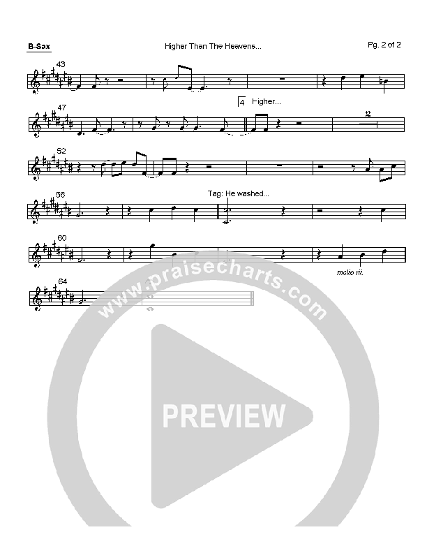 Higher than the Heavens Bari Sax (Mark Cole)