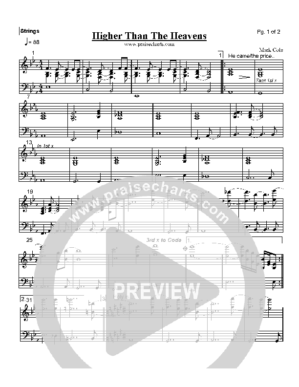 Higher than the Heavens Strings (Mark Cole)