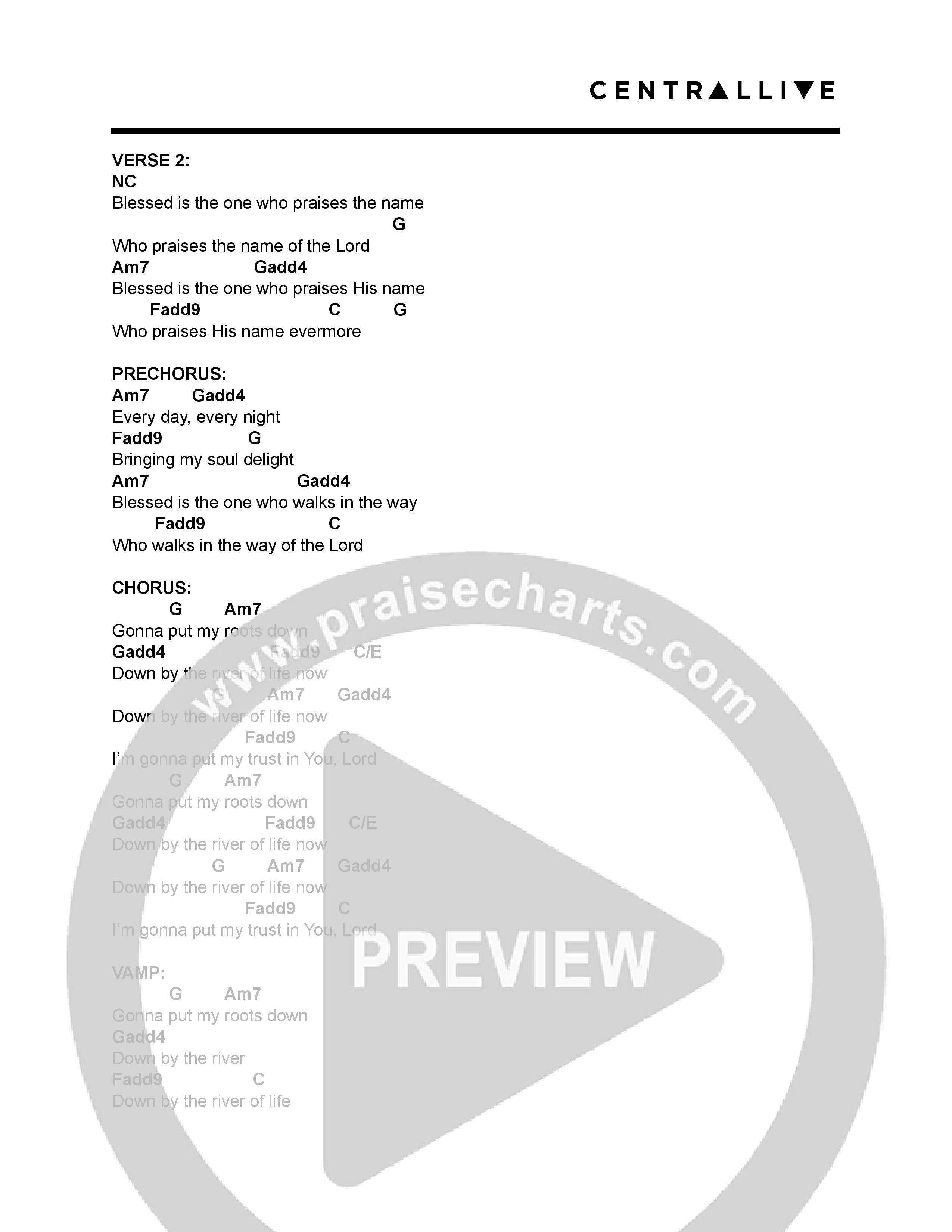 Roots (Live) Chord Chart (Central Live)