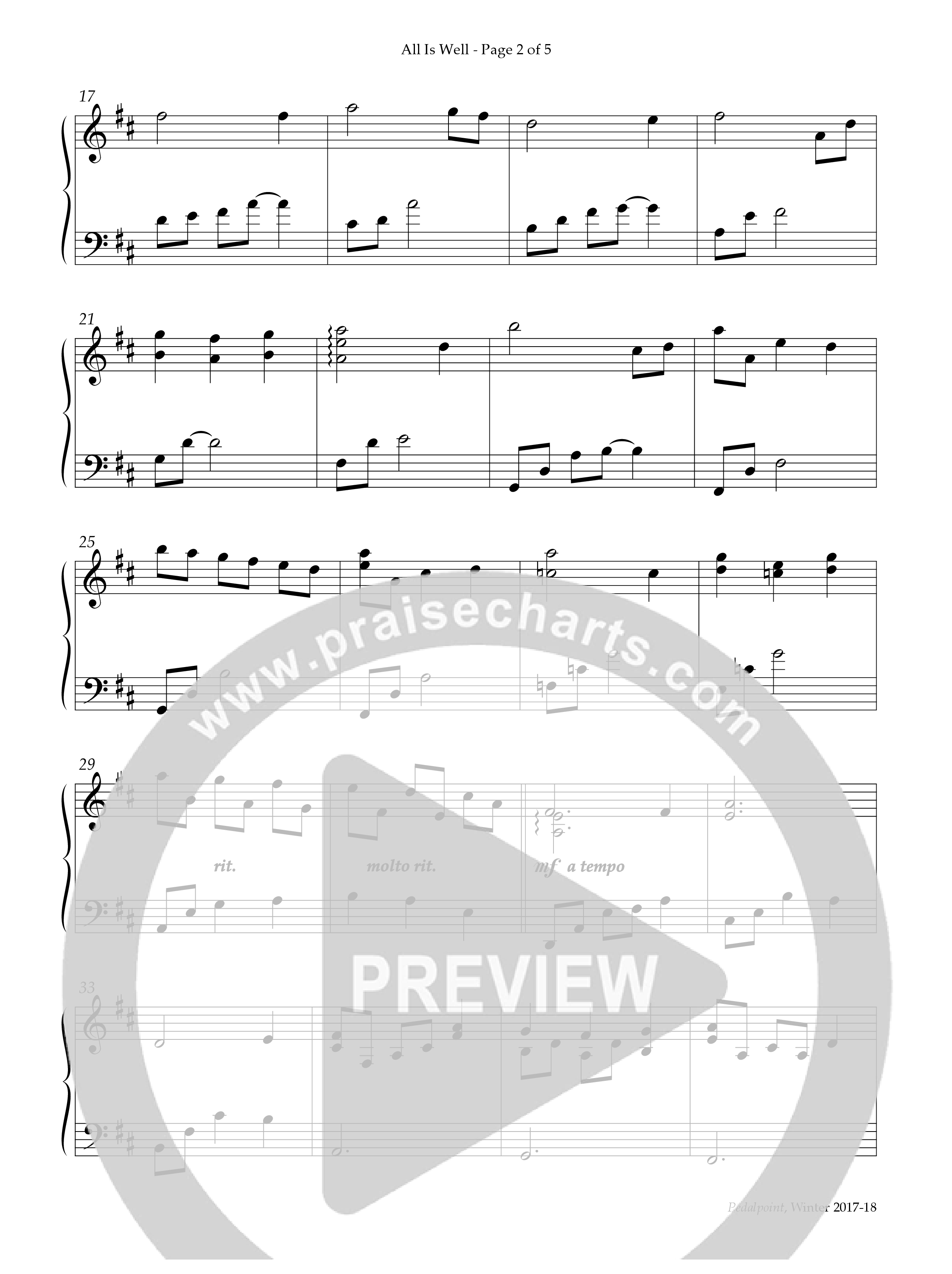 All Is Well (Instrumental) Piano Solo (Lifeway Worship / Arr. Richard Kingsmore)