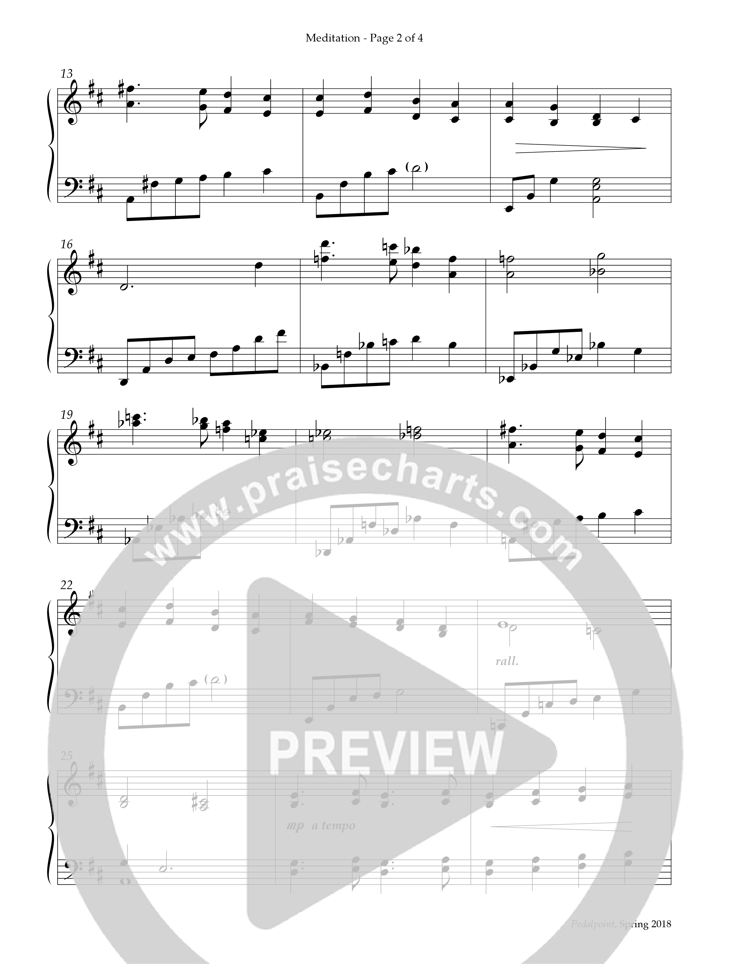 Meditation (Instrumental) Piano Solo (Lifeway Worship / Arr. Scott Oyer)