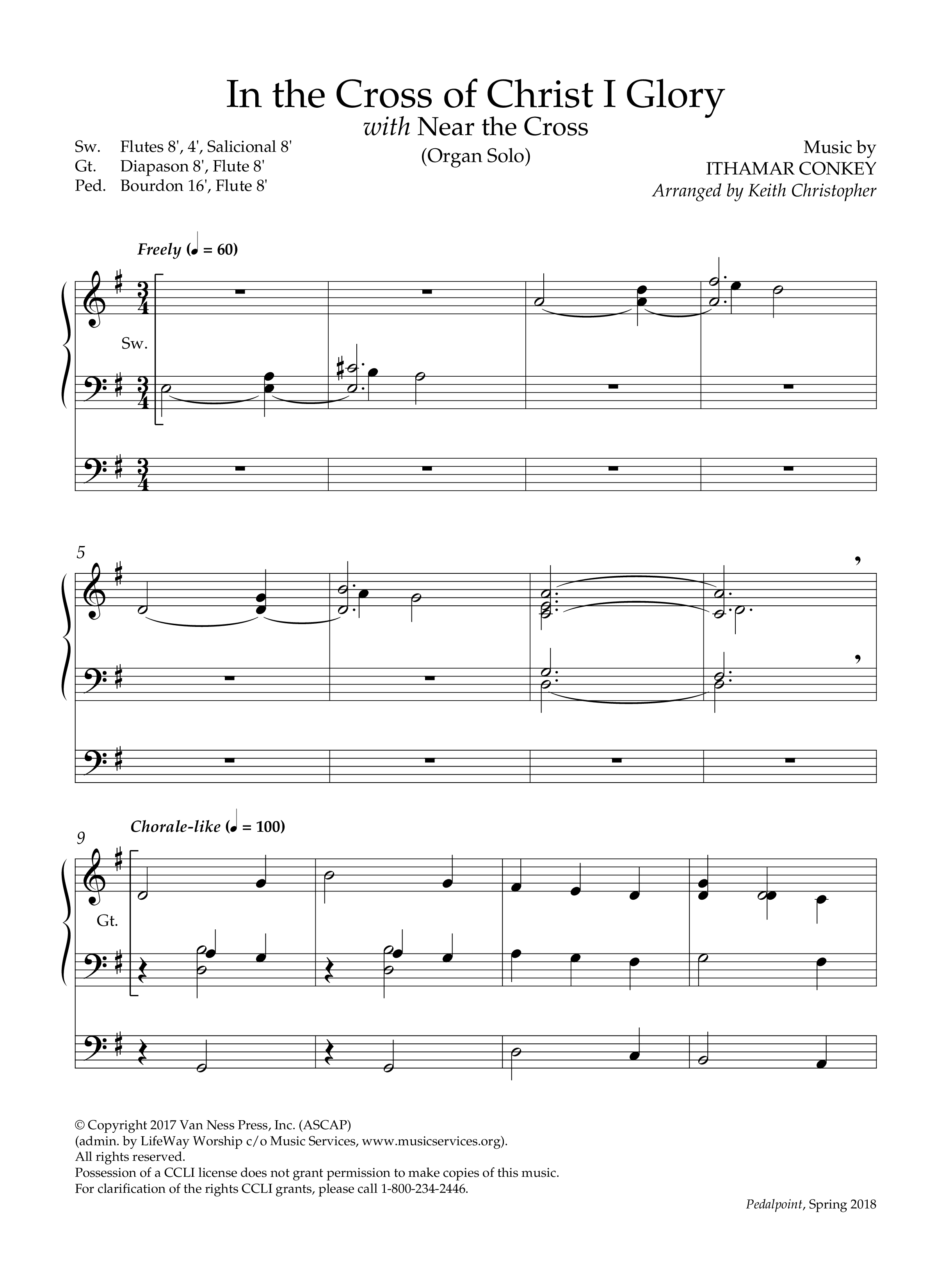 In The Cross Of Christ I Glory (with Near The Cross) (Instrumental) Organ (Lifeway Worship / Arr. Keith Christopher)