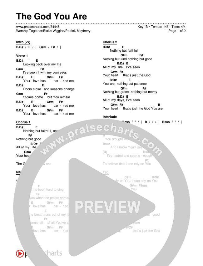 The God You Are (Live From Worship Together 2024) Chords & Lyrics (Worship Together / Blake Wiggins / Patrick Mayberry)