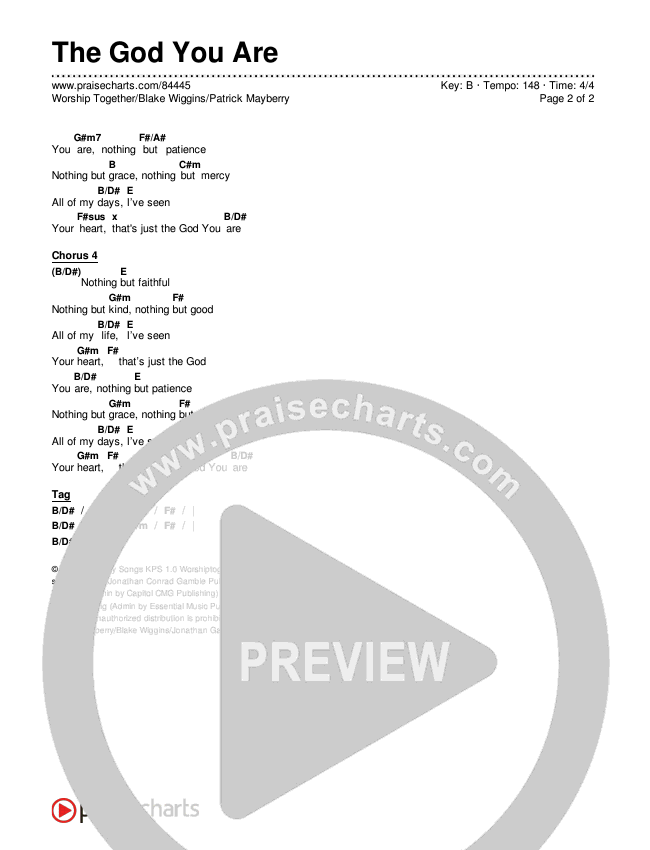 The God You Are (Live From Worship Together 2024) Chords & Lyrics (Worship Together / Blake Wiggins / Patrick Mayberry)