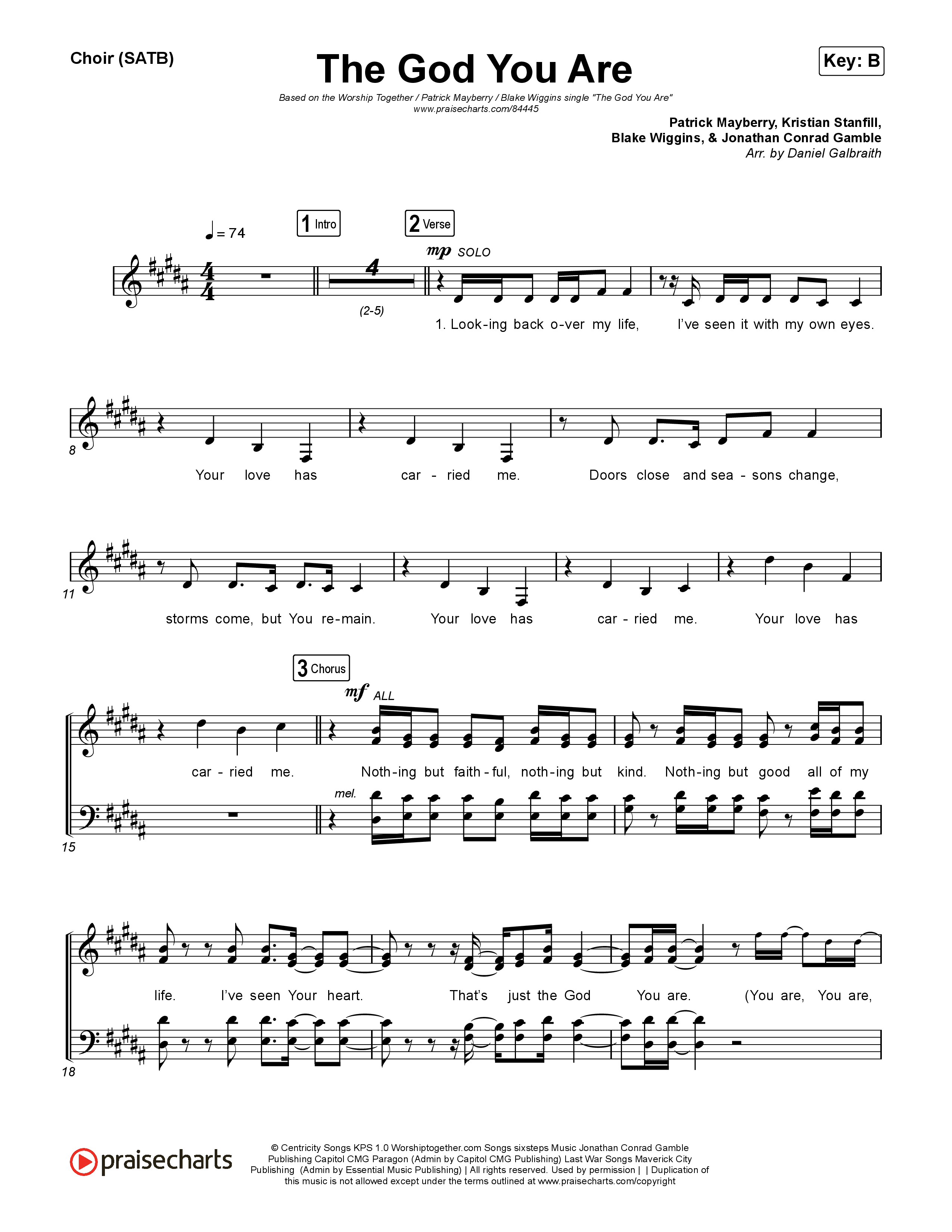 The God You Are (Live From Worship Together 2024) Choir Sheet (SATB) (Worship Together / Blake Wiggins / Patrick Mayberry)