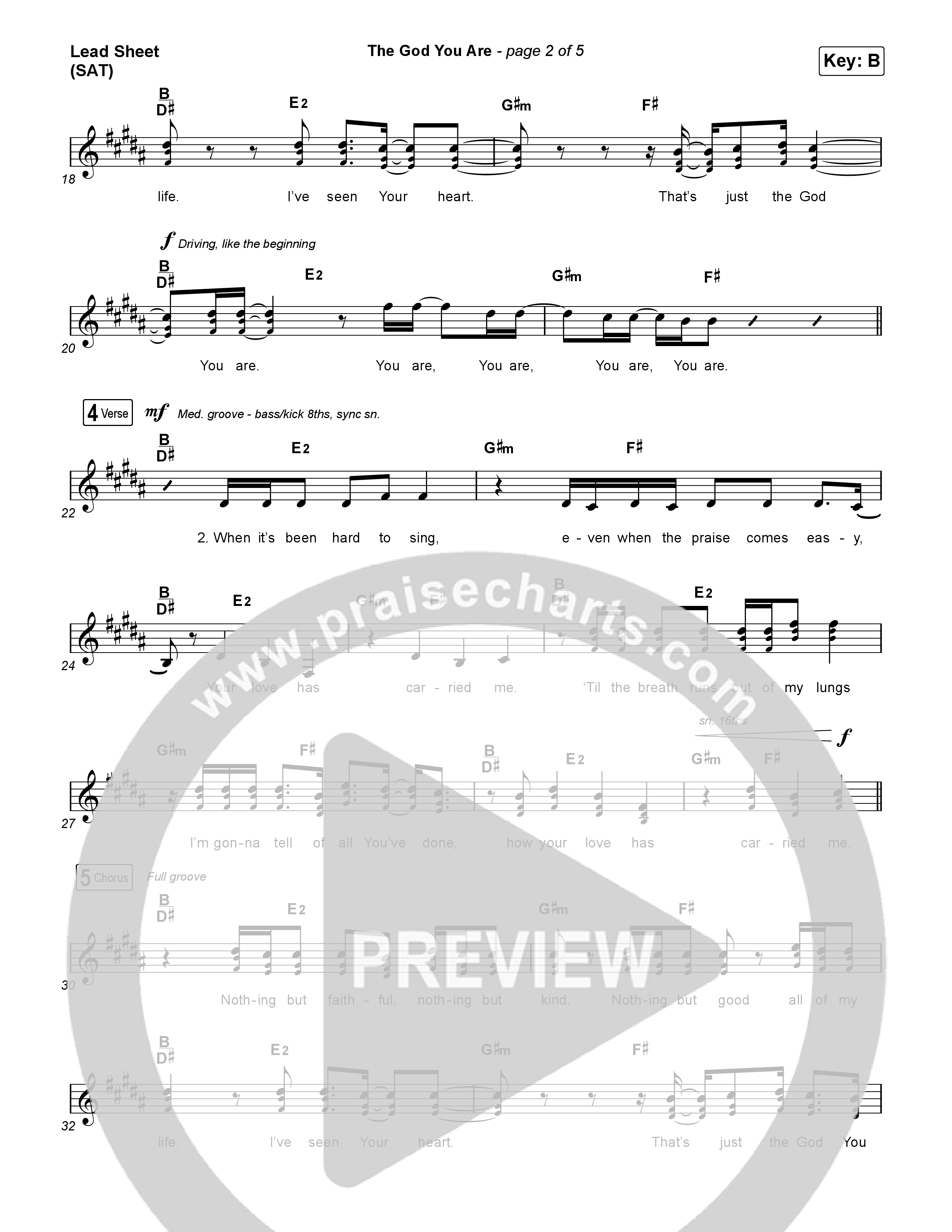 The God You Are (Live From Worship Together 2024) Lead Sheet (SAT) (Worship Together / Blake Wiggins / Patrick Mayberry)