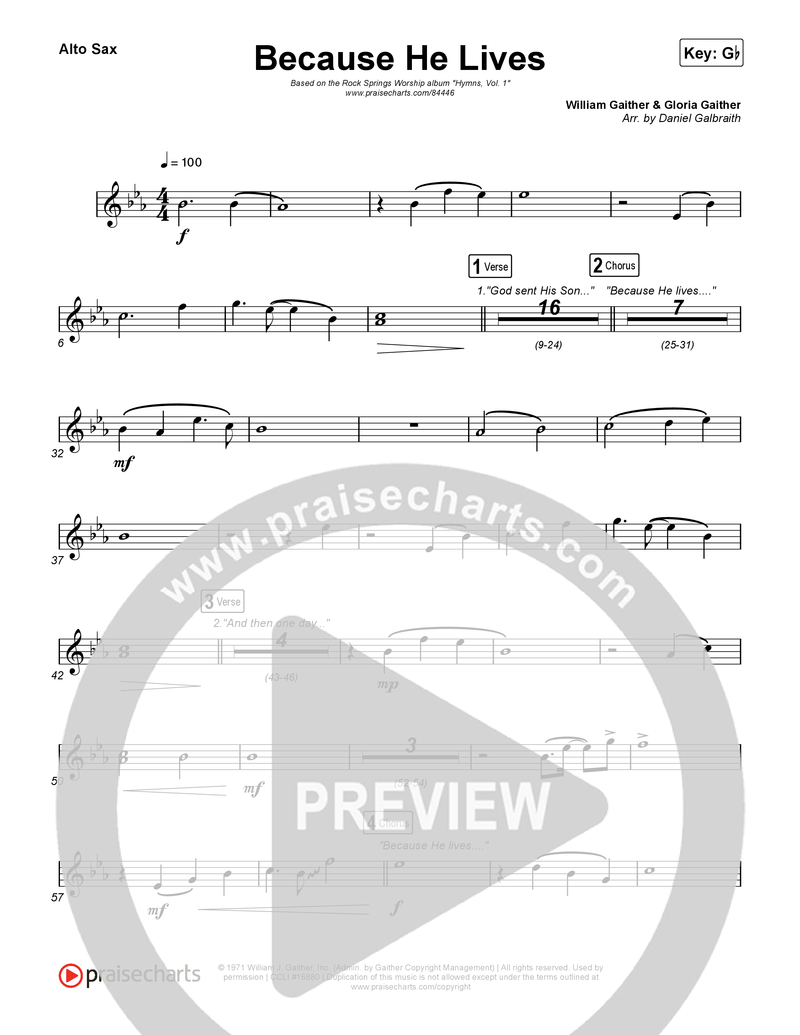 Because He Lives Sax Pack (Rock Springs Worship / Arr. Matt Summers / Arr. Amber Balltzglier)