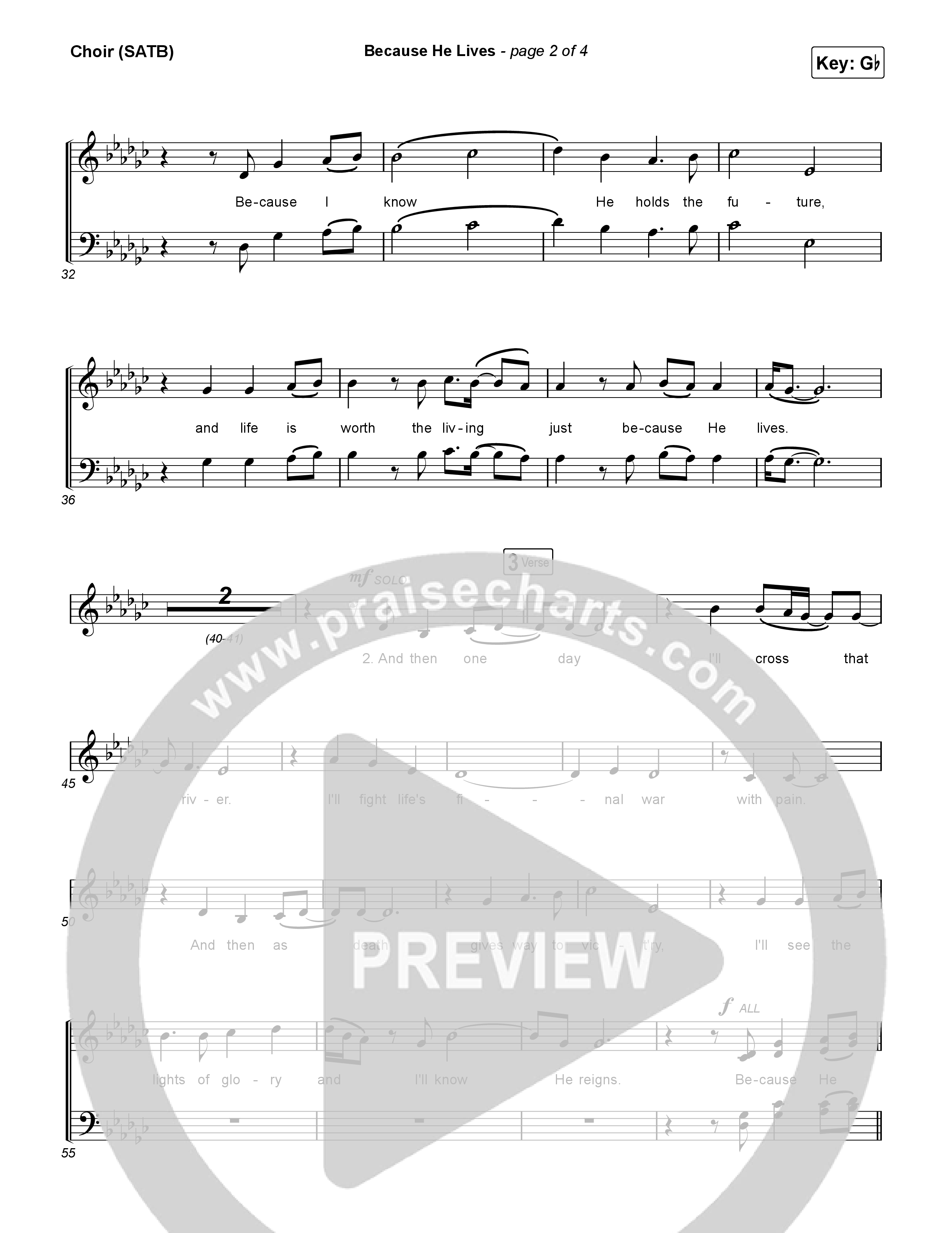 Because He Lives Choir Sheet (SATB) (Rock Springs Worship / Arr. Matt Summers / Arr. Amber Balltzglier)