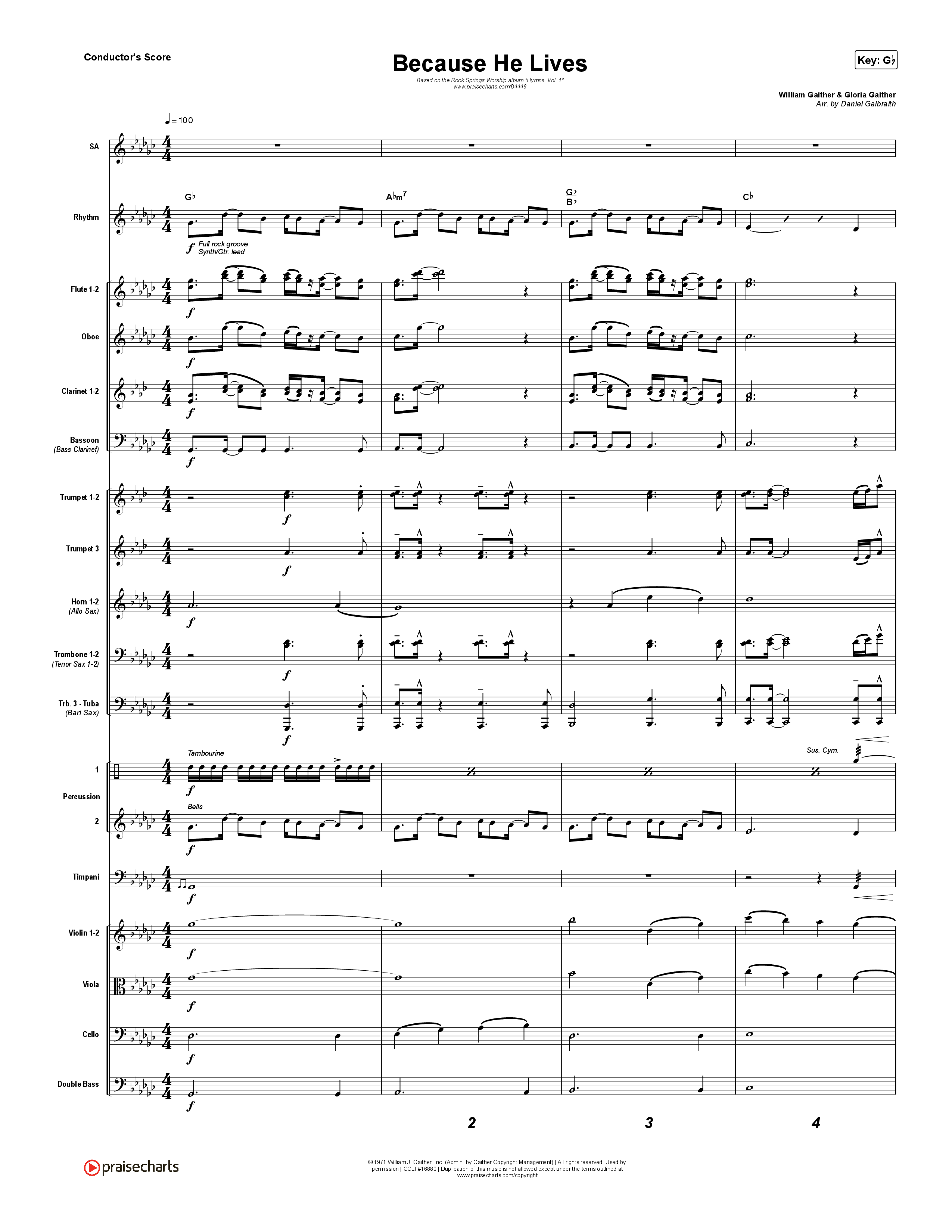 Because He Lives Conductor's Score (Rock Springs Worship / Arr. Matt Summers / Arr. Amber Balltzglier)