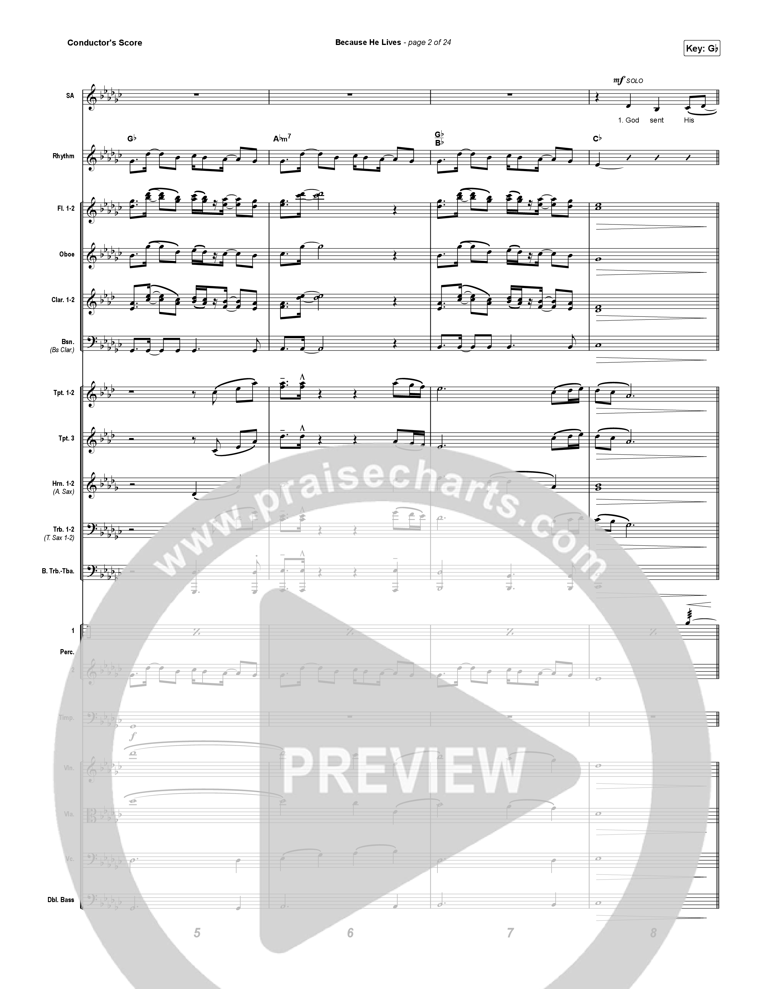 Because He Lives Conductor's Score (Rock Springs Worship / Arr. Matt Summers / Arr. Amber Balltzglier)