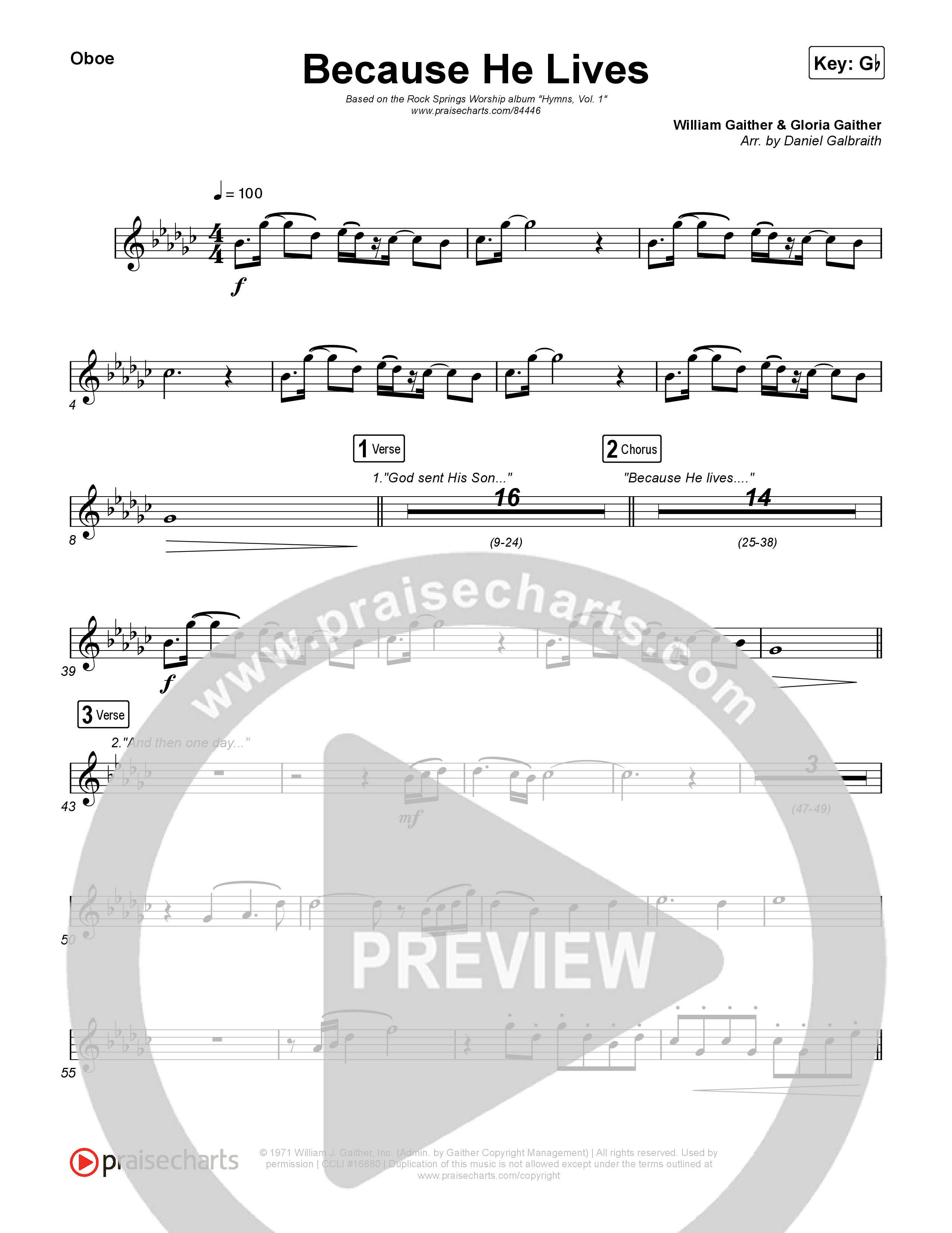 Because He Lives Wind Pack (Rock Springs Worship / Arr. Matt Summers / Arr. Amber Balltzglier)