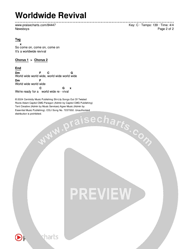 Worldwide Revival Chords & Lyrics (Newsboys)