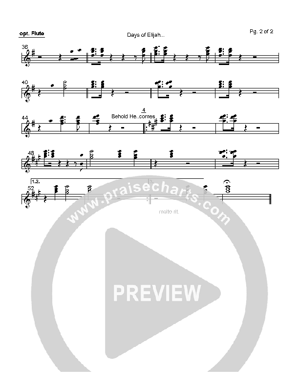 Days of Elijah Flute (Robin Mark)