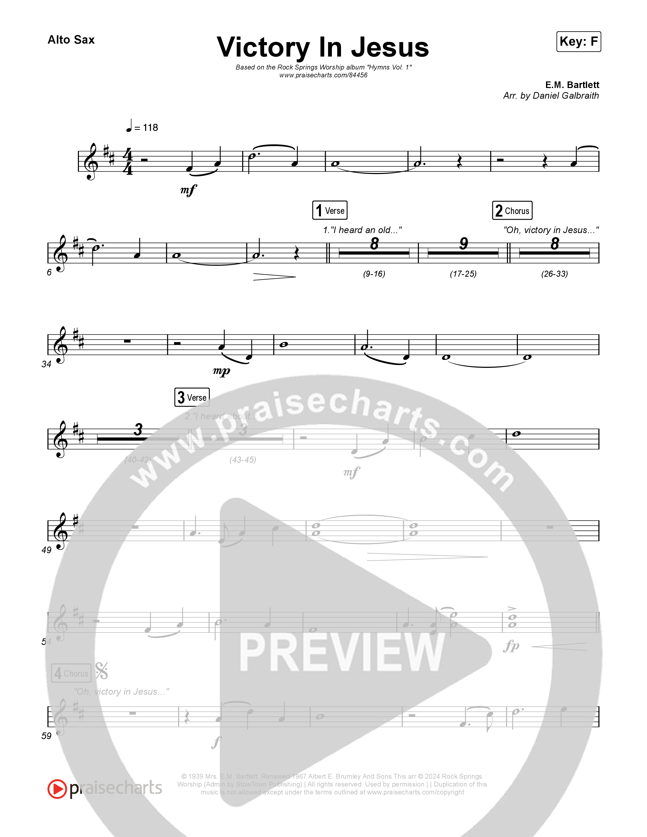 Victory In Jesus Sax Pack (Rock Springs Worship / Arr. Matt Summers / Arr. Amber Balltzglier)