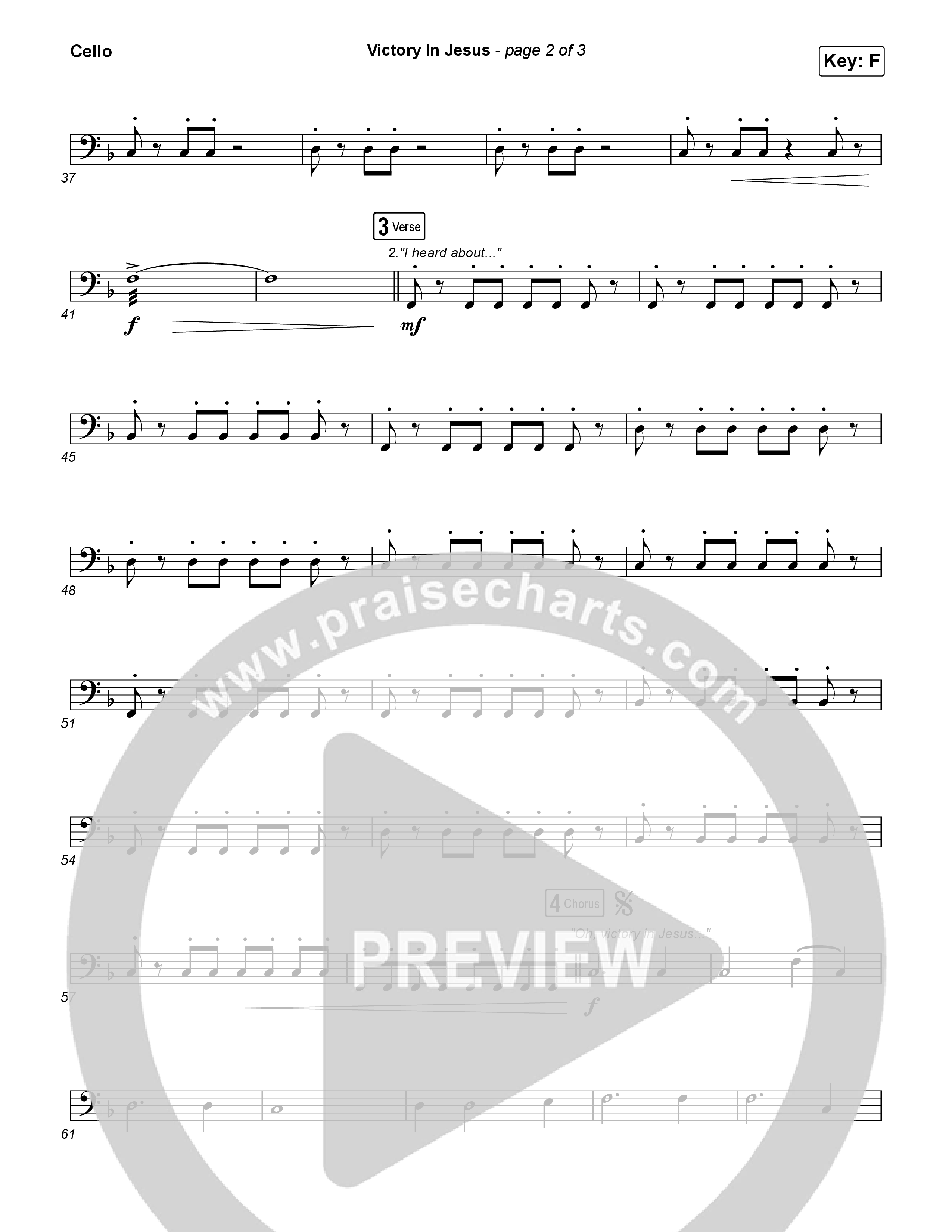 Victory In Jesus Cello (Rock Springs Worship / Arr. Matt Summers / Arr. Amber Balltzglier)