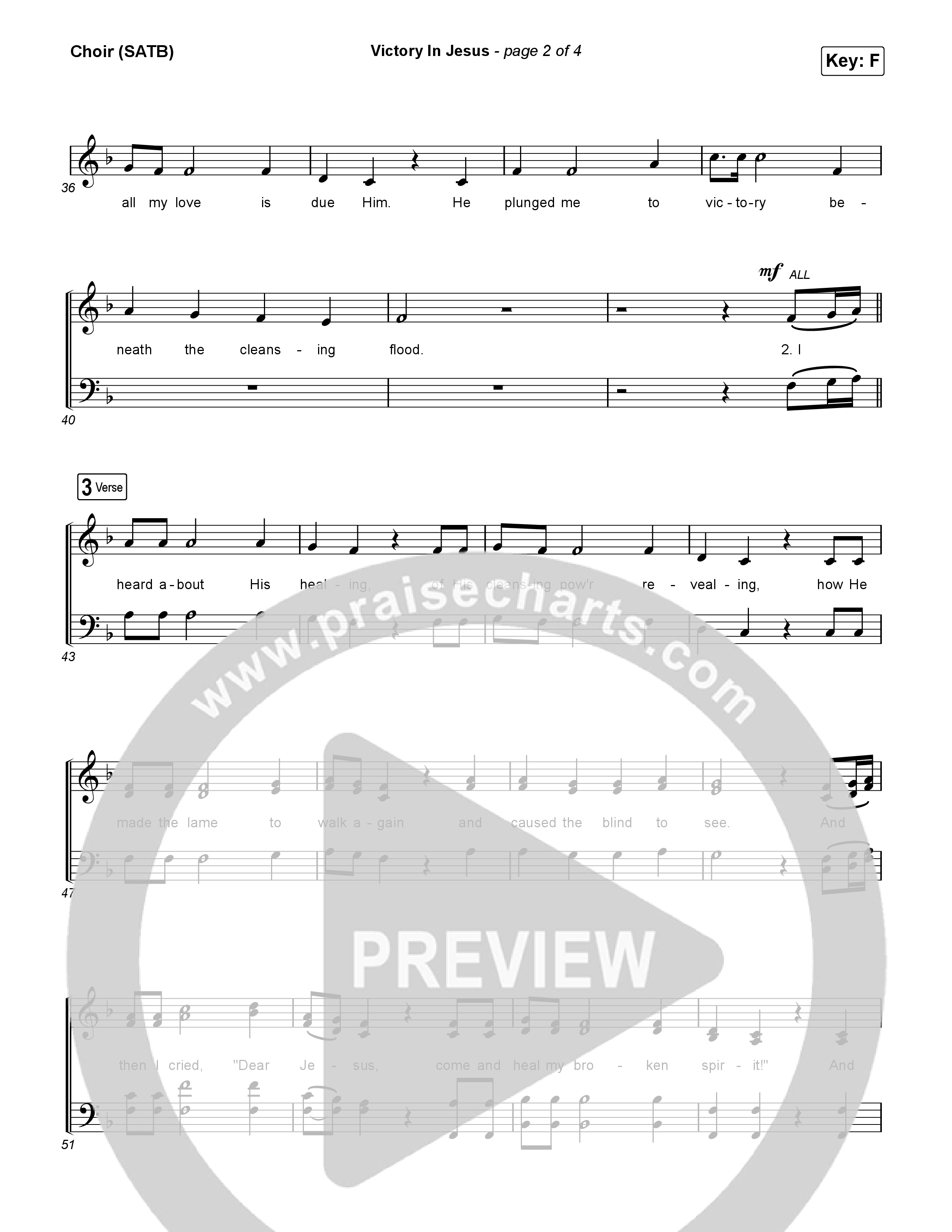 Victory In Jesus Choir Sheet (SATB) (Rock Springs Worship / Arr. Matt Summers / Arr. Amber Balltzglier)