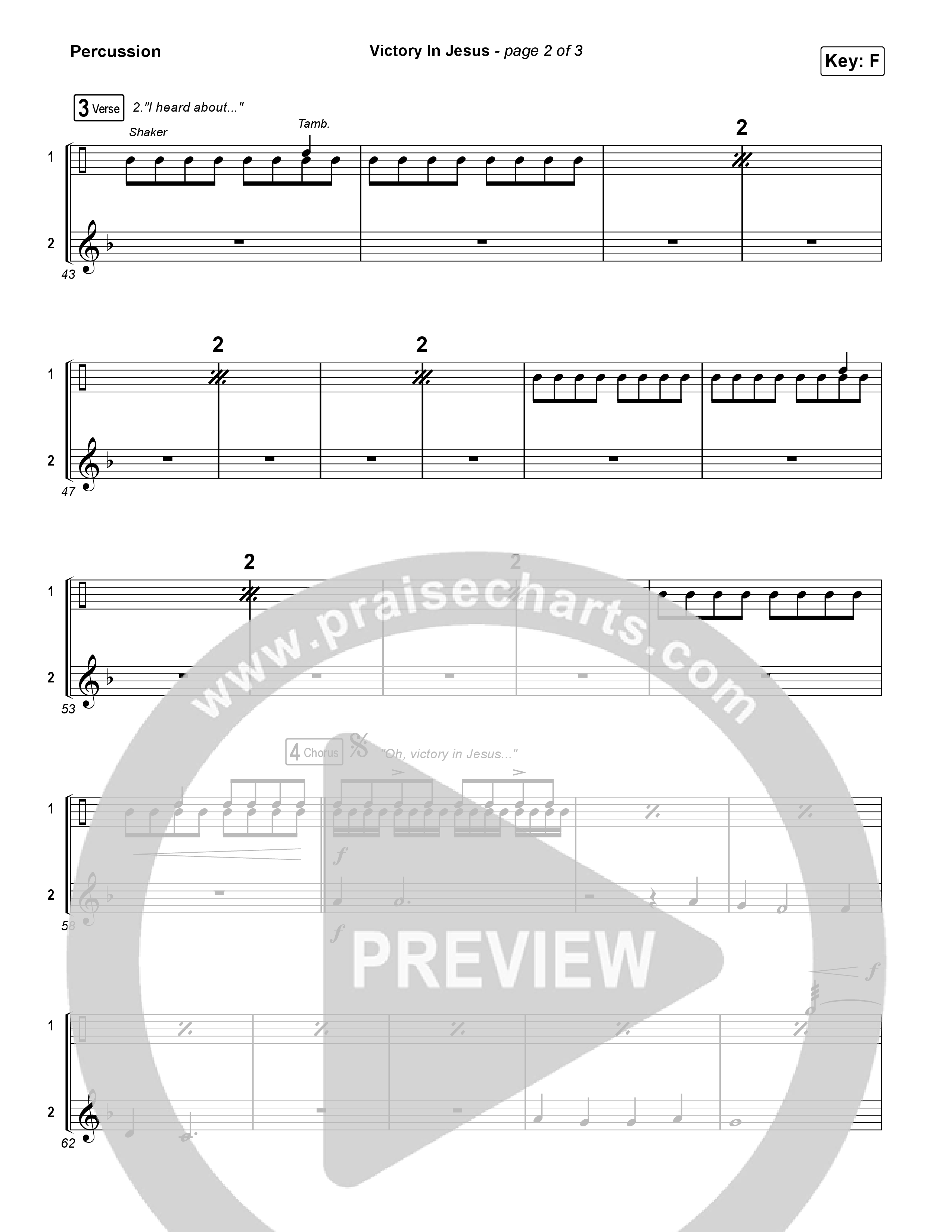 Victory In Jesus Percussion (Rock Springs Worship / Arr. Matt Summers / Arr. Amber Balltzglier)