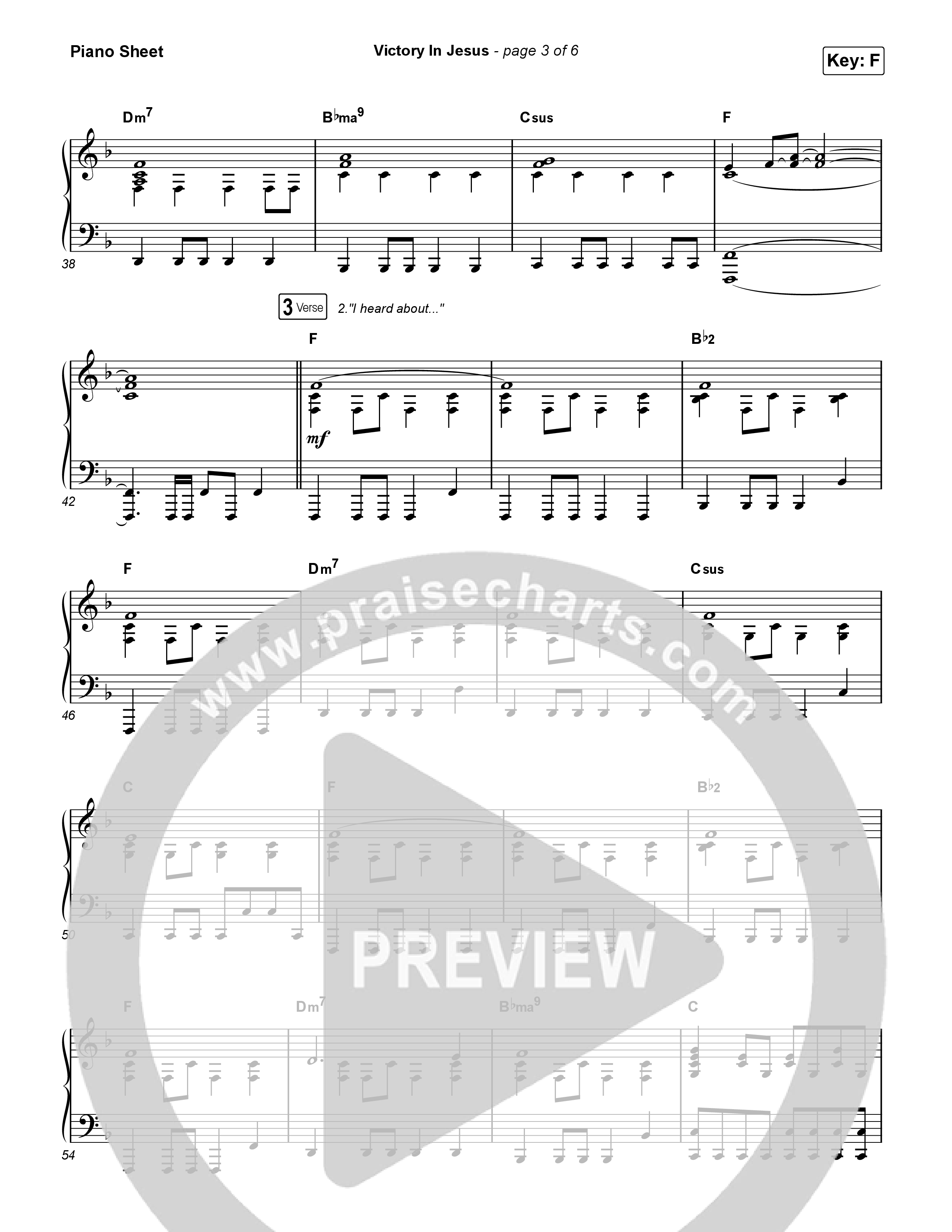 Victory In Jesus Piano Sheet (Rock Springs Worship / Arr. Matt Summers / Arr. Amber Balltzglier)