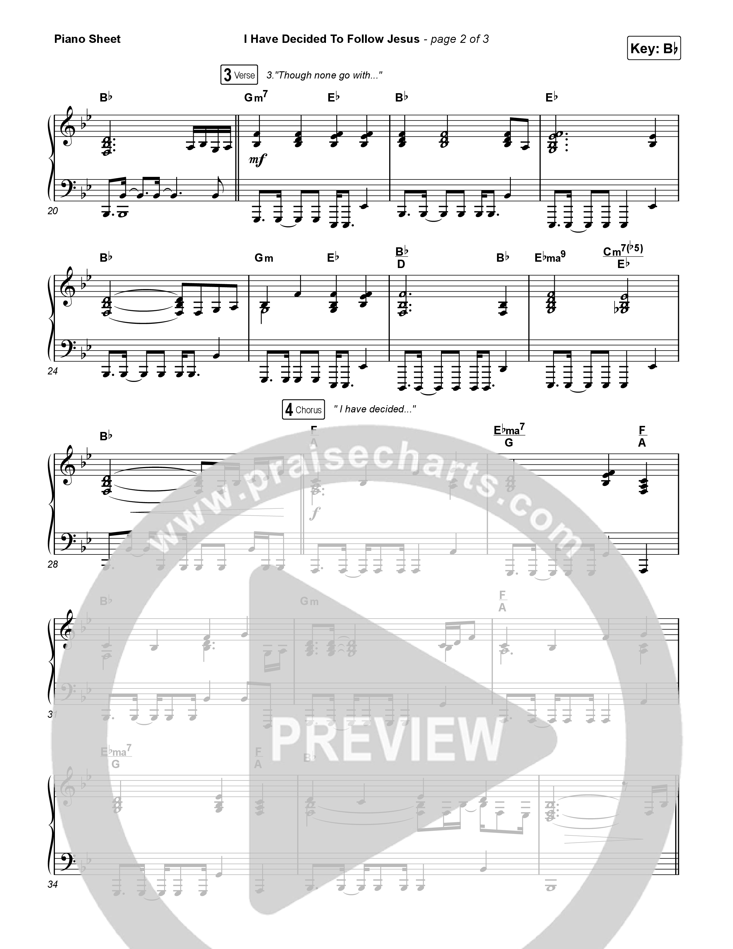 I Have Decided To Follow Jesus Piano Sheet (Rock Springs Worship / Arr. Matt Summers)