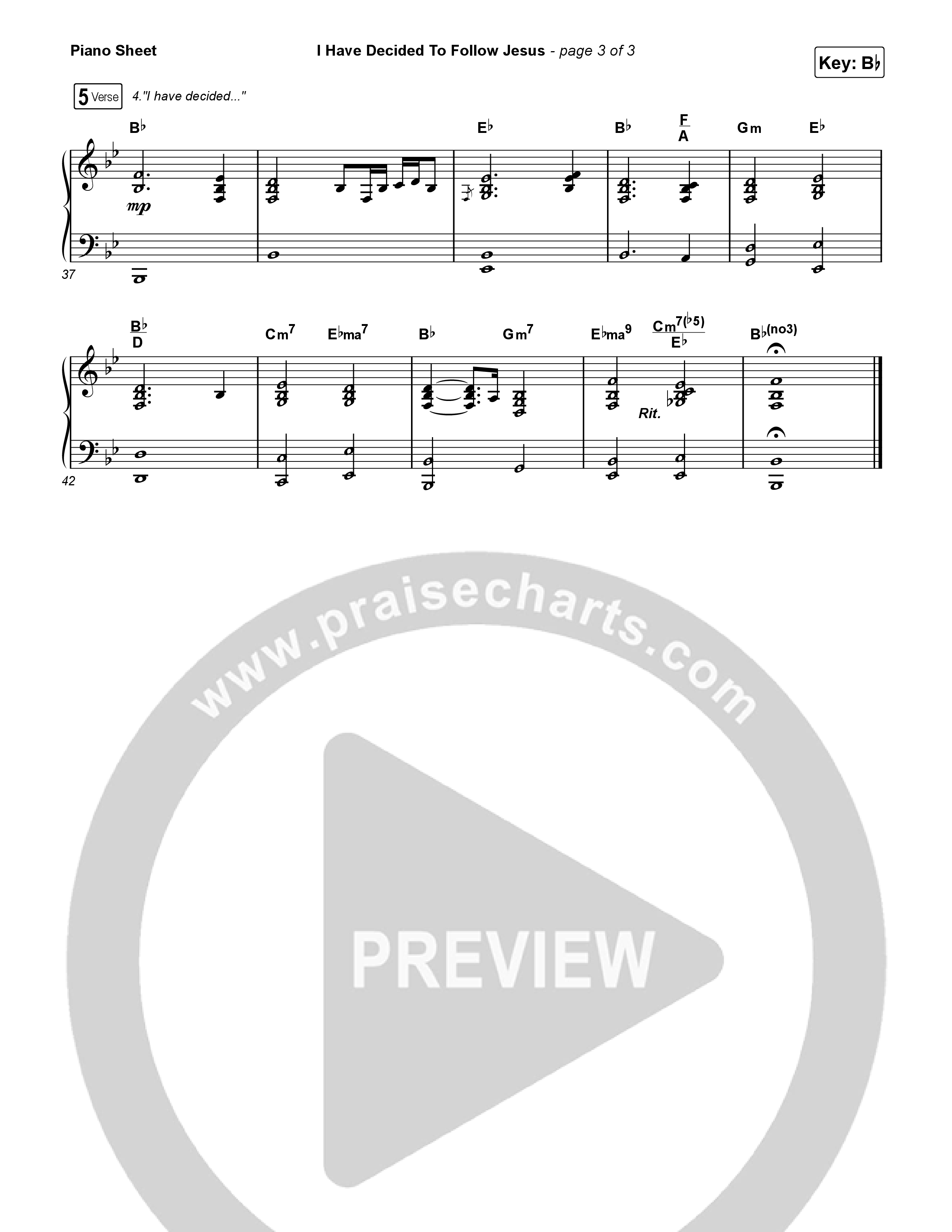 I Have Decided To Follow Jesus Piano Sheet (Rock Springs Worship / Arr. Matt Summers)