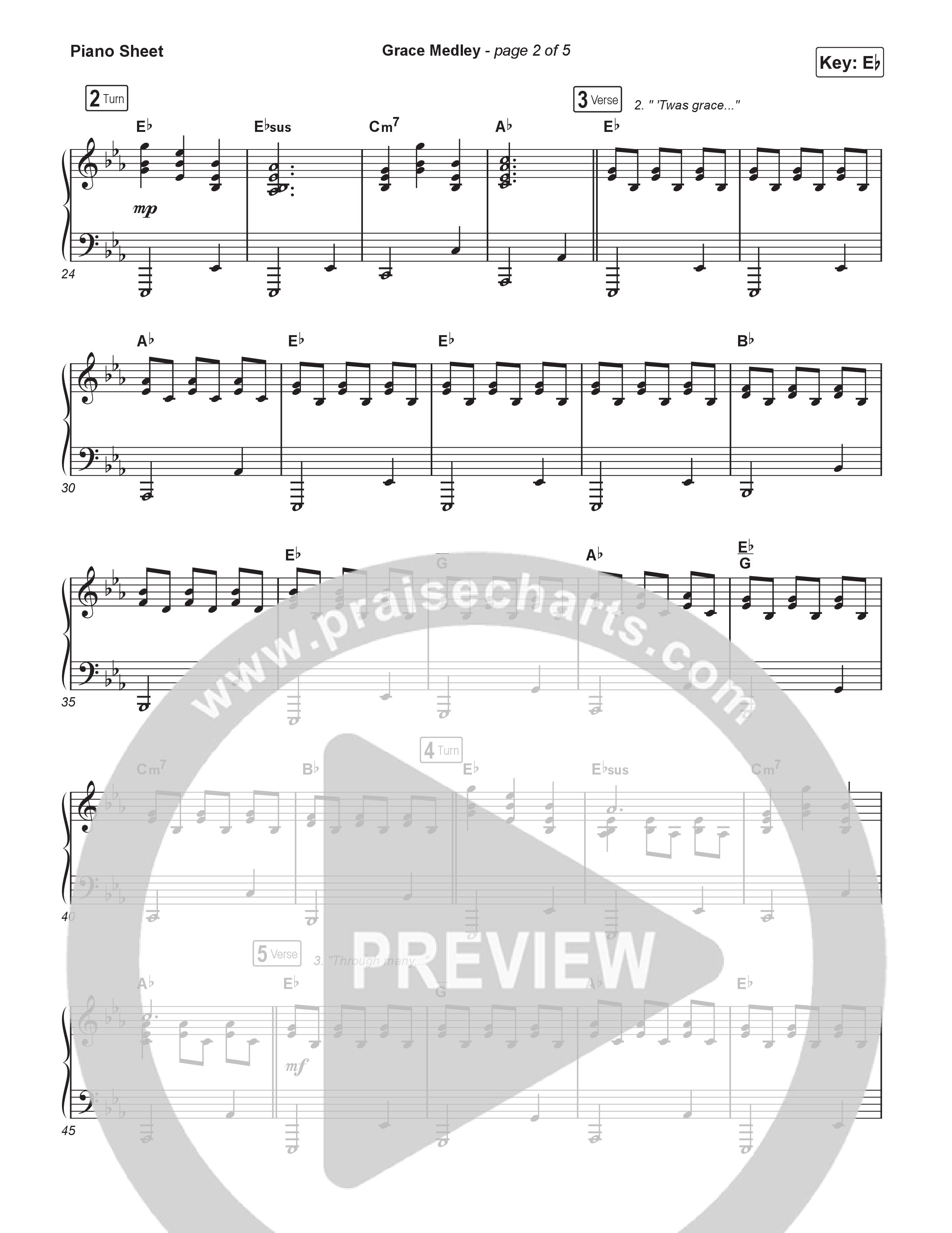 Grace Medley Piano Sheet (Rock Springs Worship / Arr. Matt Summers / Arr. Amber Balltzglier / Arr. Justin Levy)
