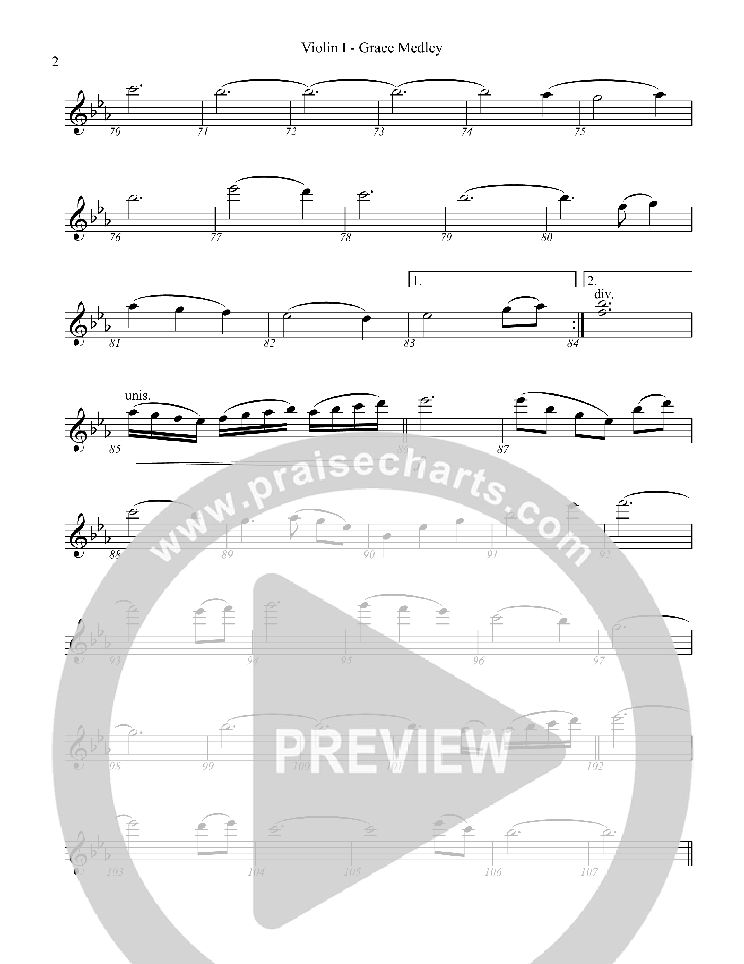 Grace Medley Violin 1 (Rock Springs Worship / Arr. Matt Summers / Arr. Amber Balltzglier / Arr. Justin Levy)