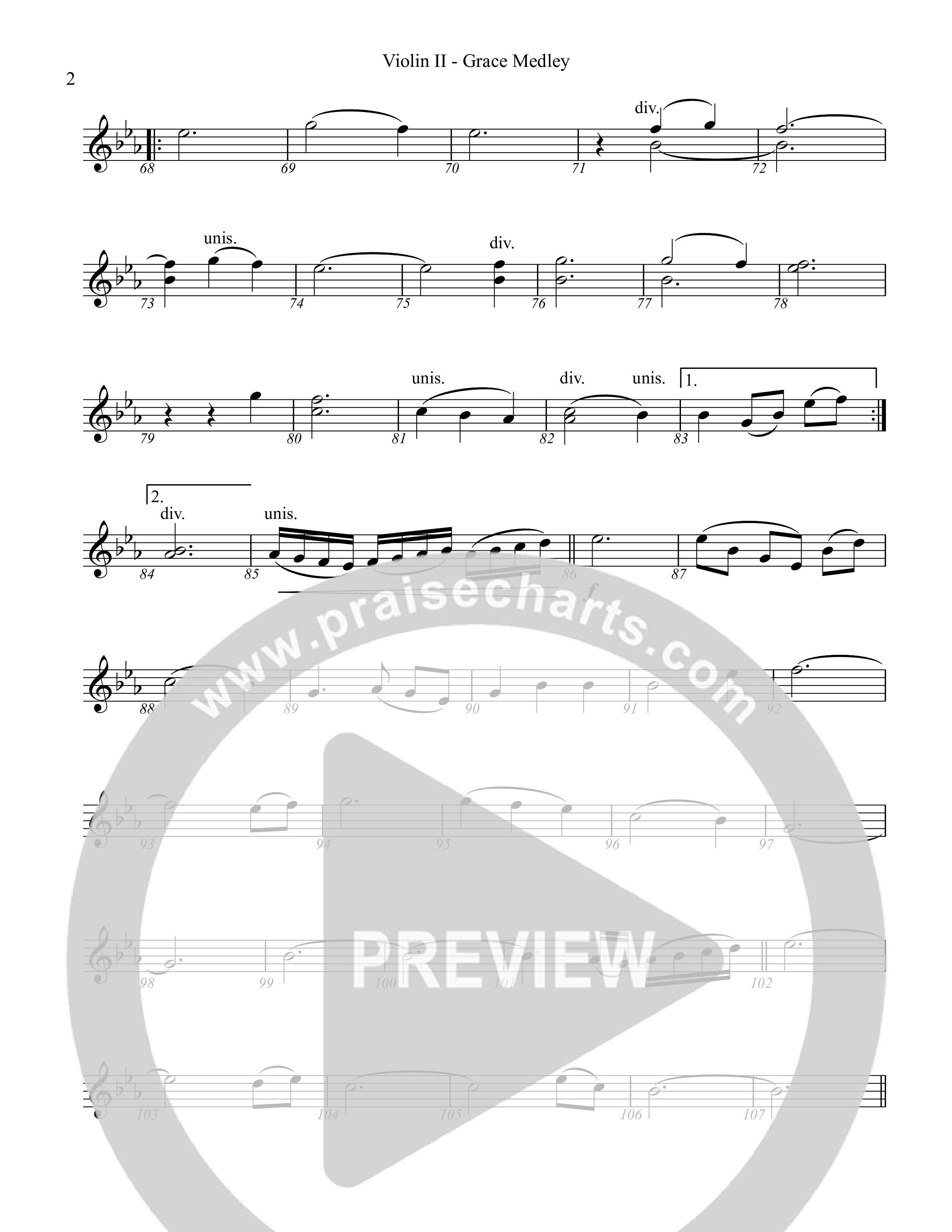 Grace Medley Violin 2 (Rock Springs Worship / Arr. Matt Summers / Arr. Amber Balltzglier / Arr. Justin Levy)