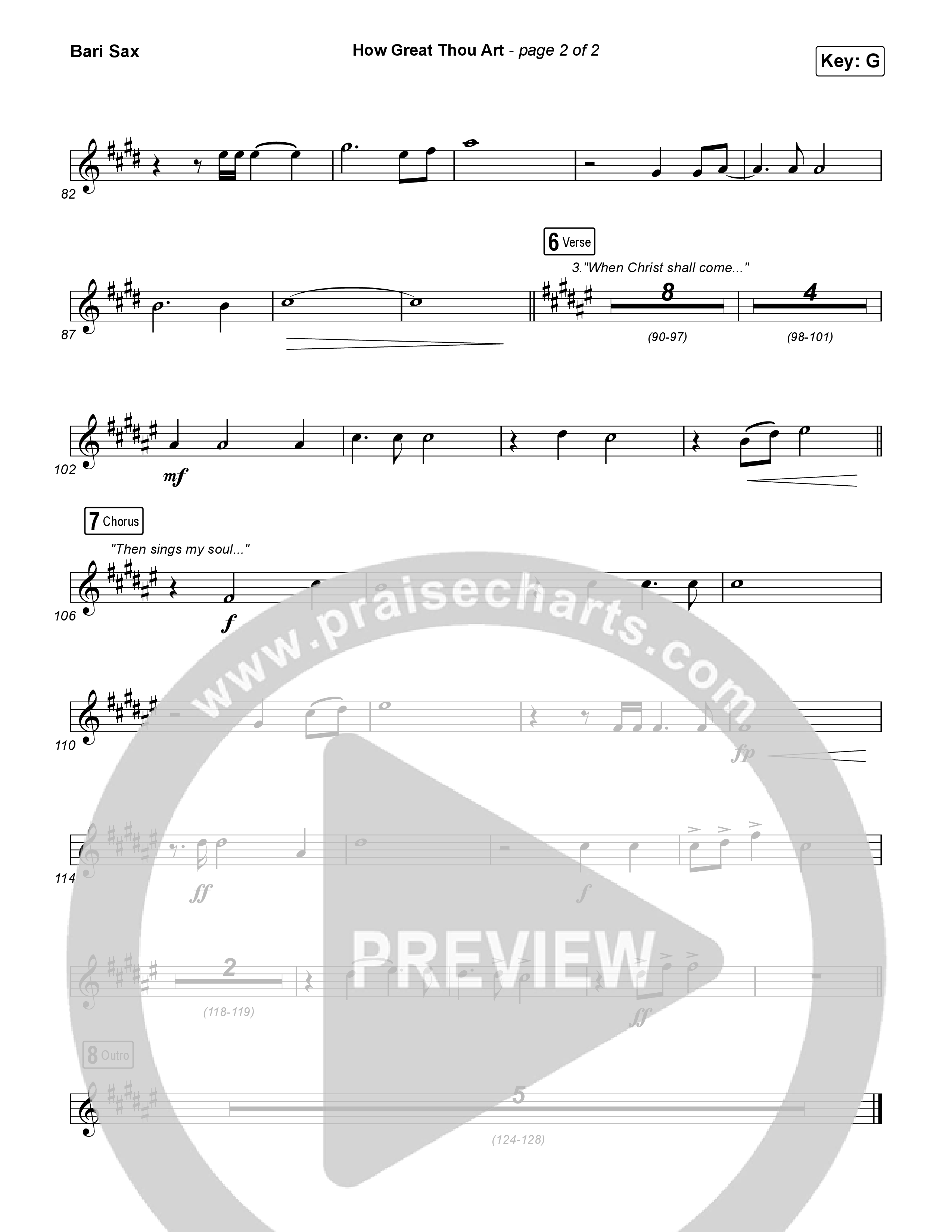 How Great Thou Art Bari Sax (Rock Springs Worship / Arr. Matt Summers / Arr. Amber Balltzglier)