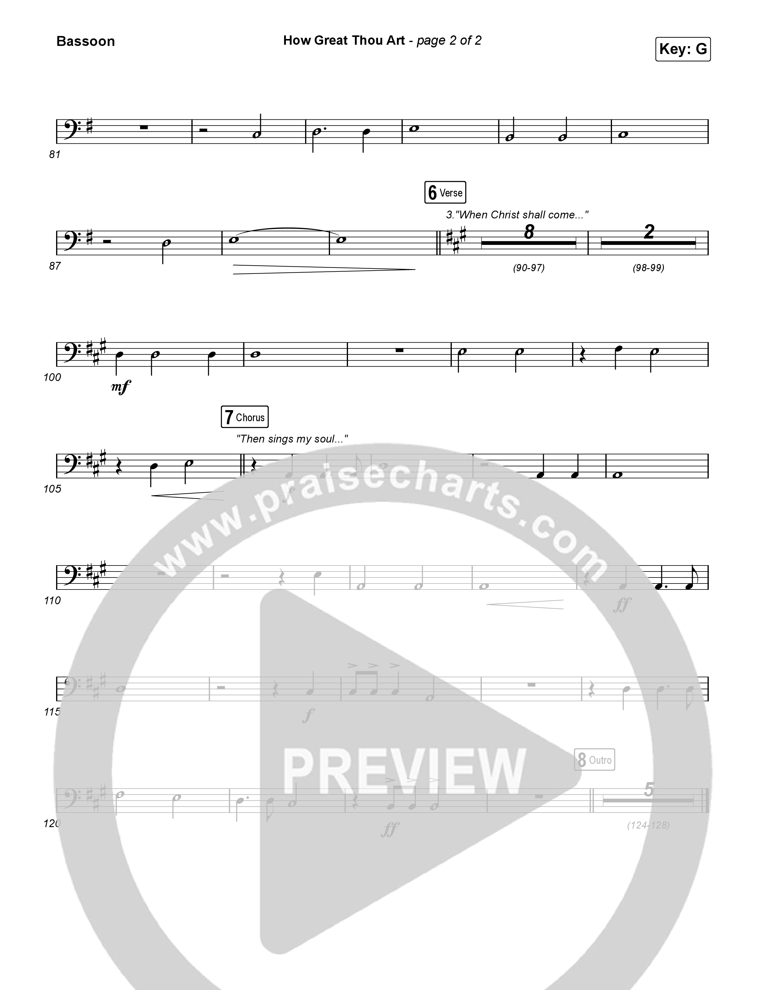 How Great Thou Art Bassoon (Rock Springs Worship / Arr. Matt Summers / Arr. Amber Balltzglier)