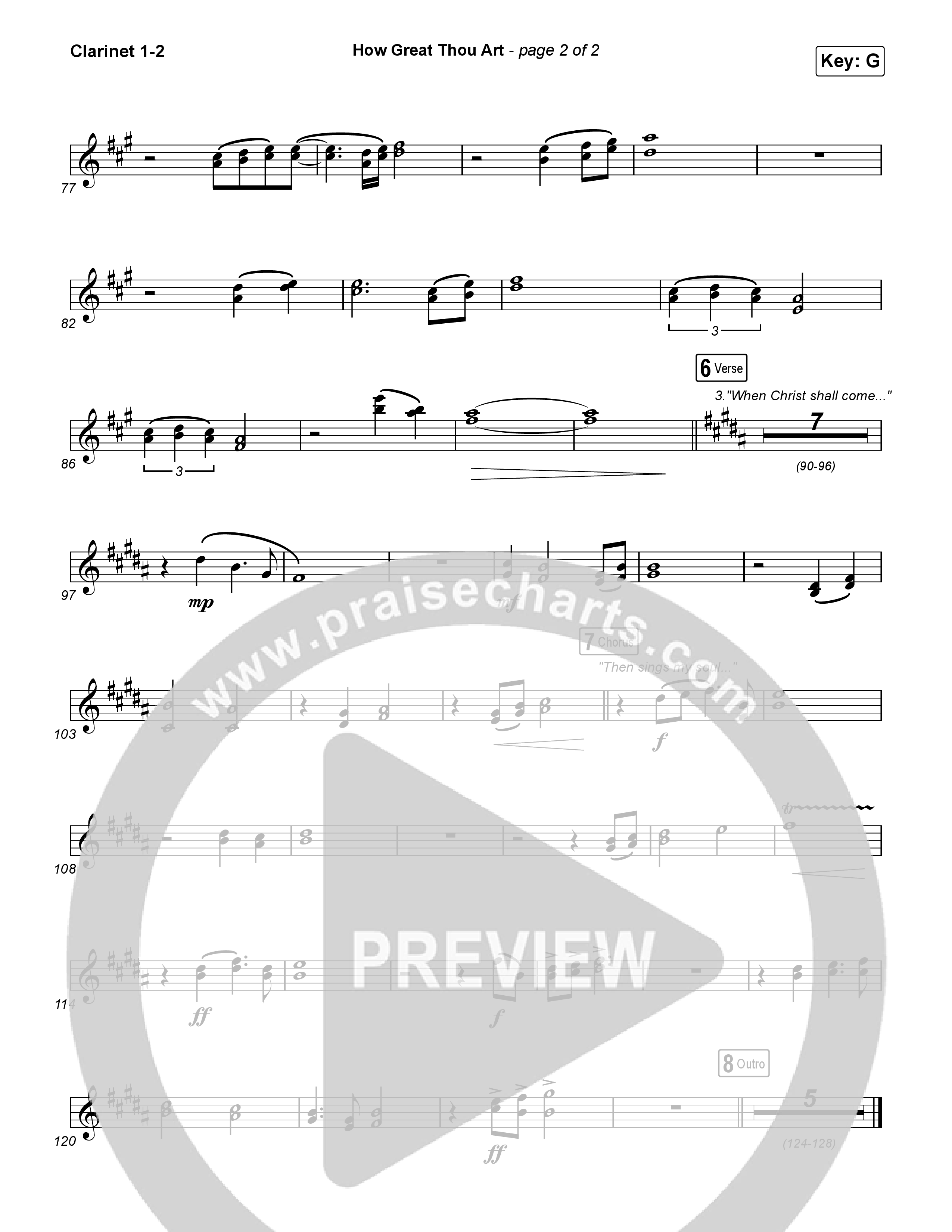 How Great Thou Art Clarinet 1,2 (Rock Springs Worship / Arr. Matt Summers / Arr. Amber Balltzglier)