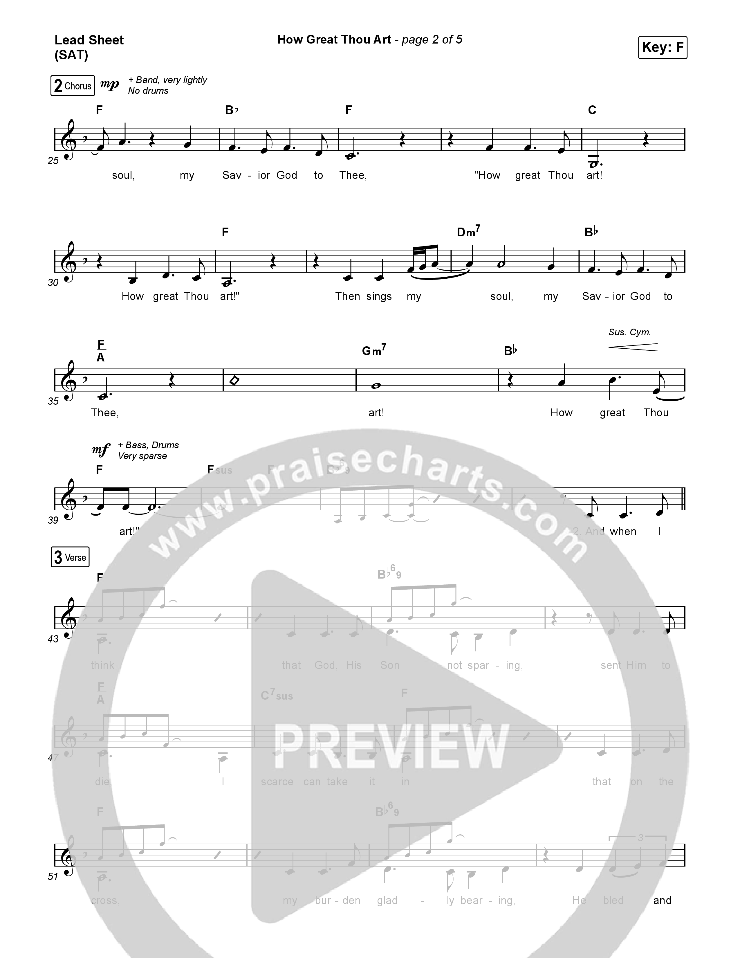 How Great Thou Art Lead Sheet (SAT) (Rock Springs Worship / Arr. Matt Summers / Arr. Amber Balltzglier)
