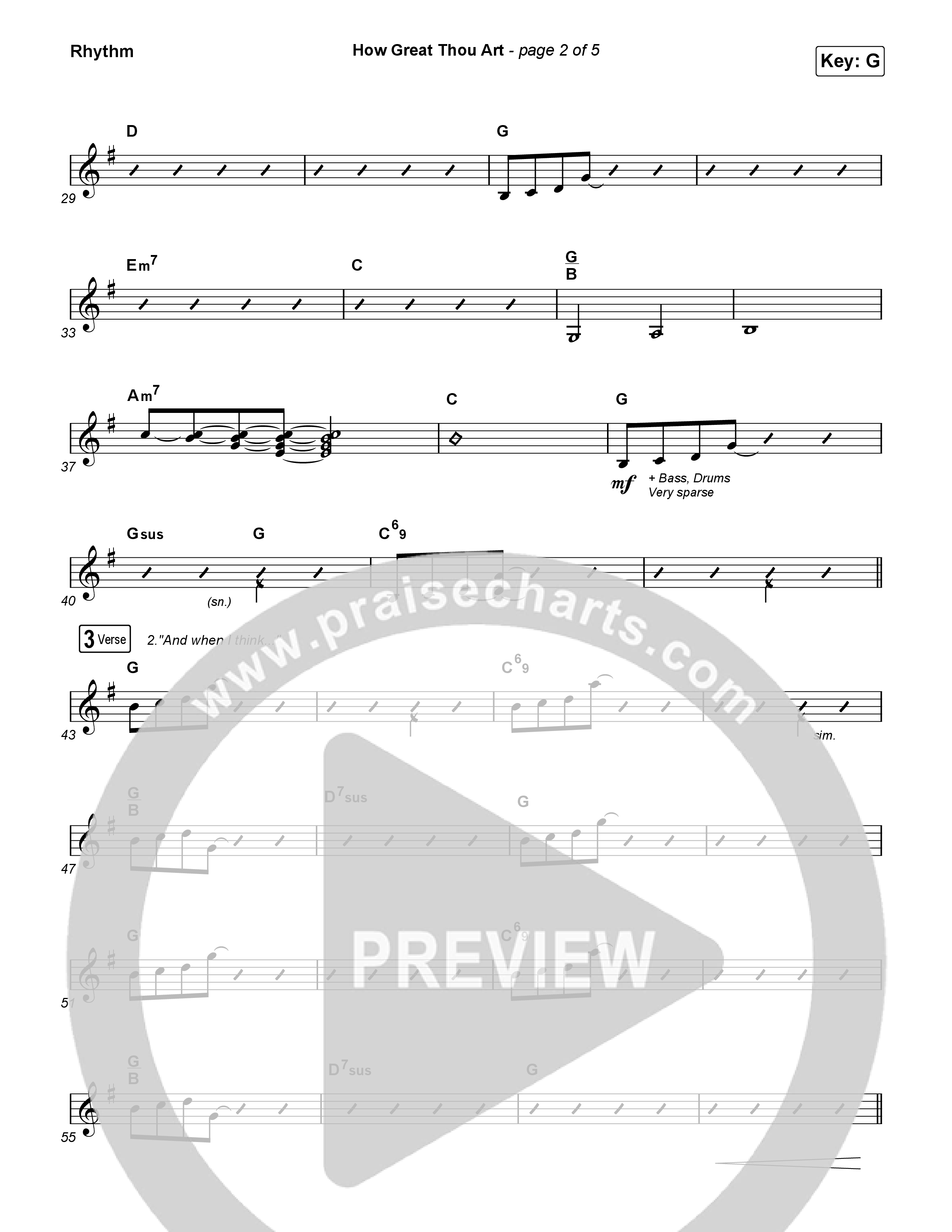 How Great Thou Art Rhythm Chart (Rock Springs Worship / Arr. Matt Summers / Arr. Amber Balltzglier)