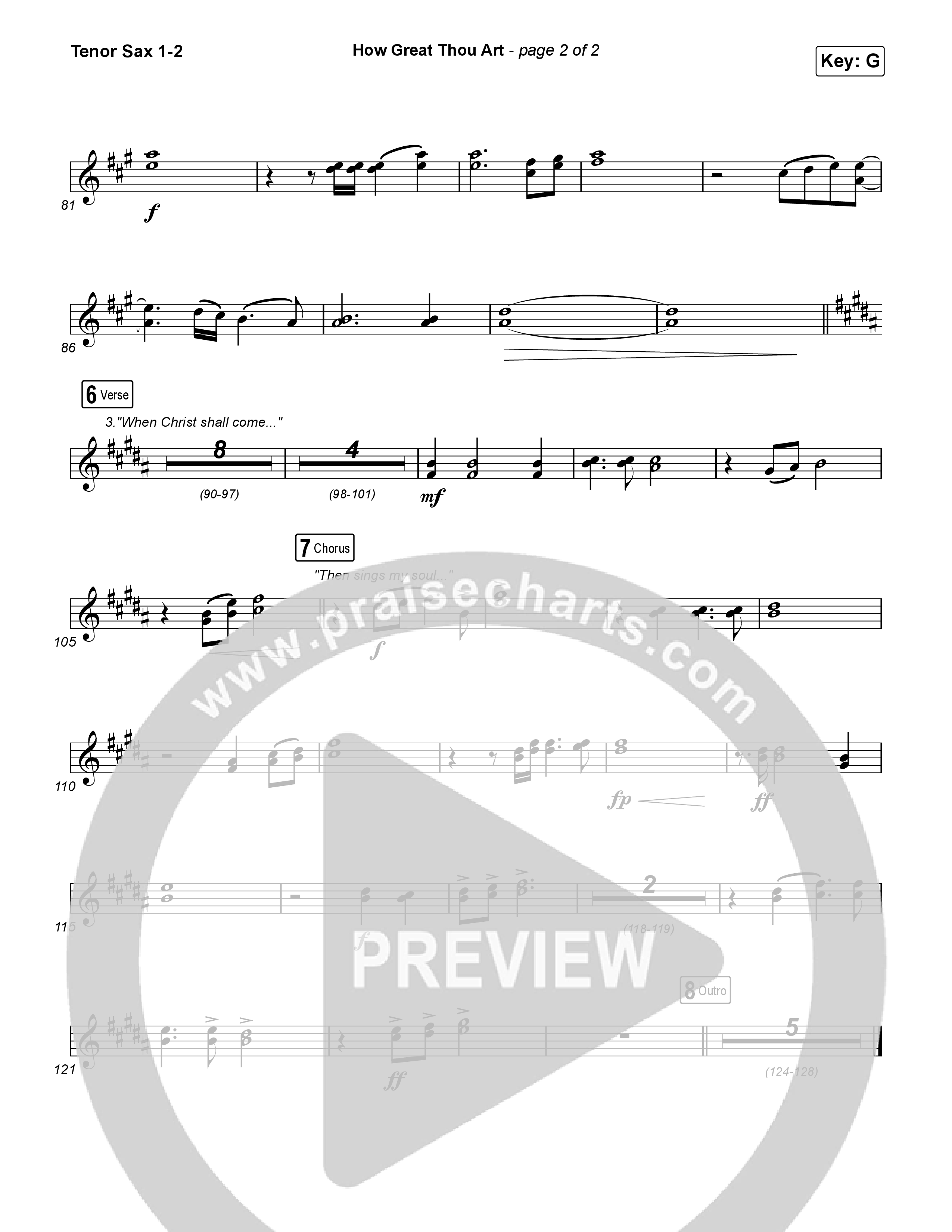 How Great Thou Art Tenor Sax 1,2 (Rock Springs Worship / Arr. Matt Summers / Arr. Amber Balltzglier)