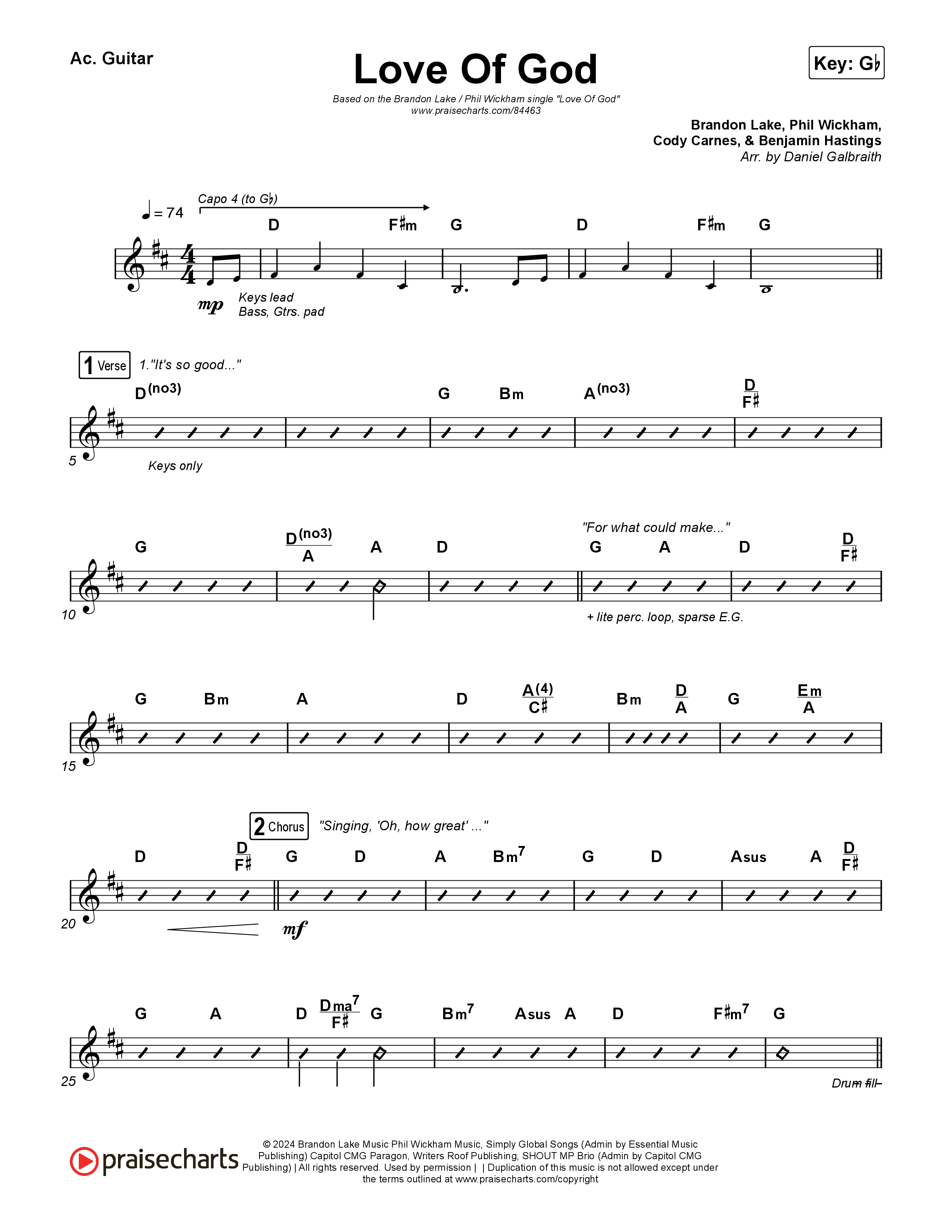 Love Of God Acoustic Guitar (Brandon Lake / Phil Wickham)