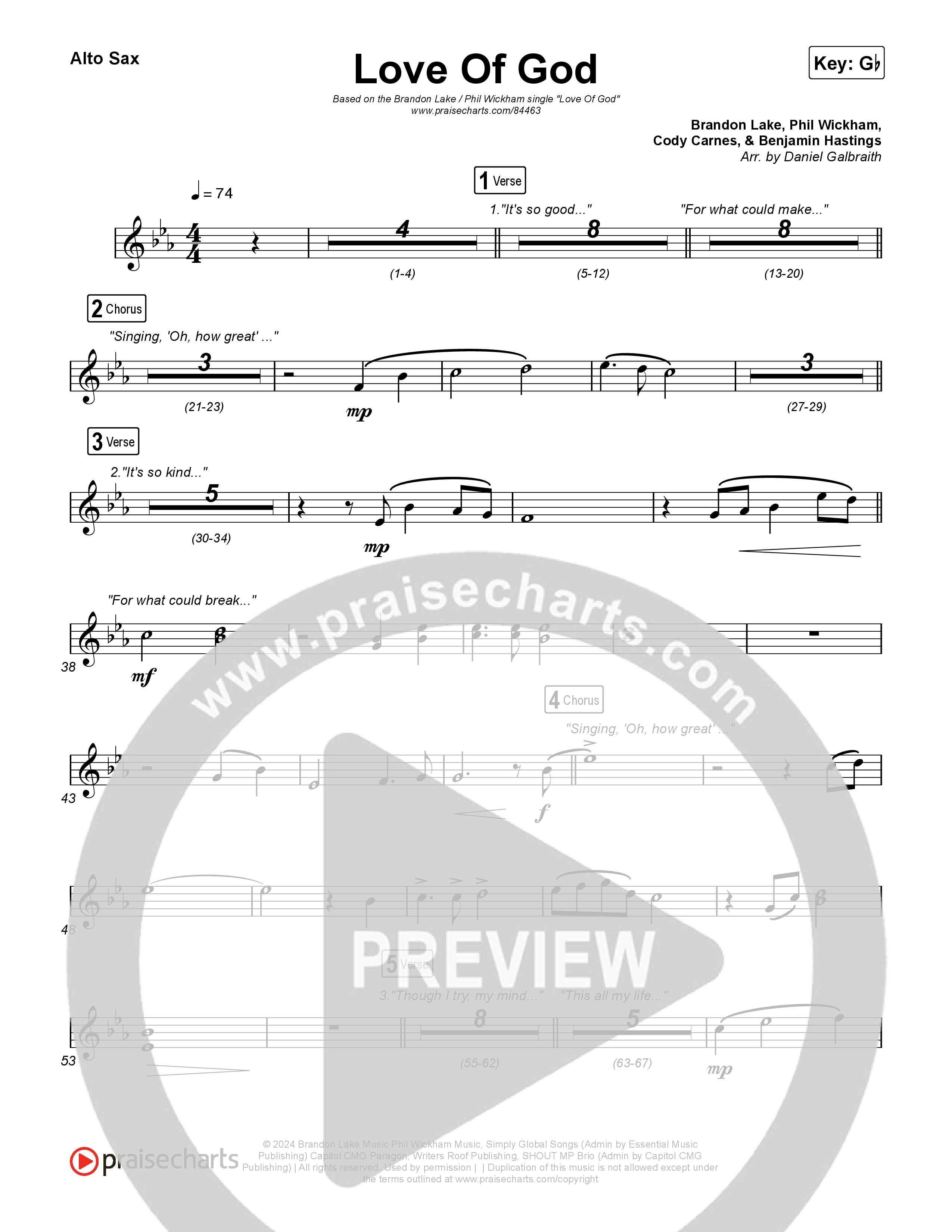 Love Of God Alto Sax (Brandon Lake / Phil Wickham)