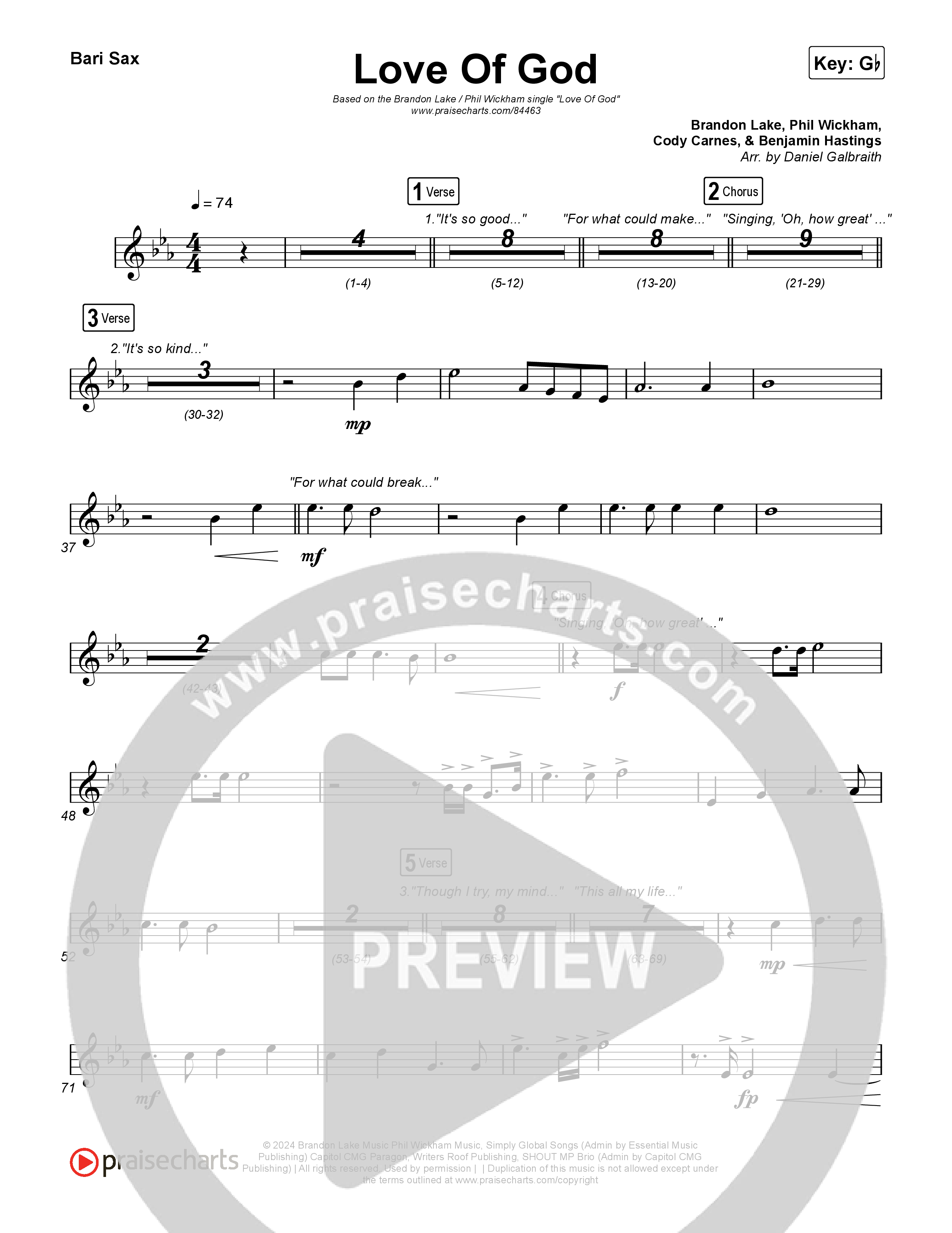 Love Of God Bari Sax (Brandon Lake / Phil Wickham)