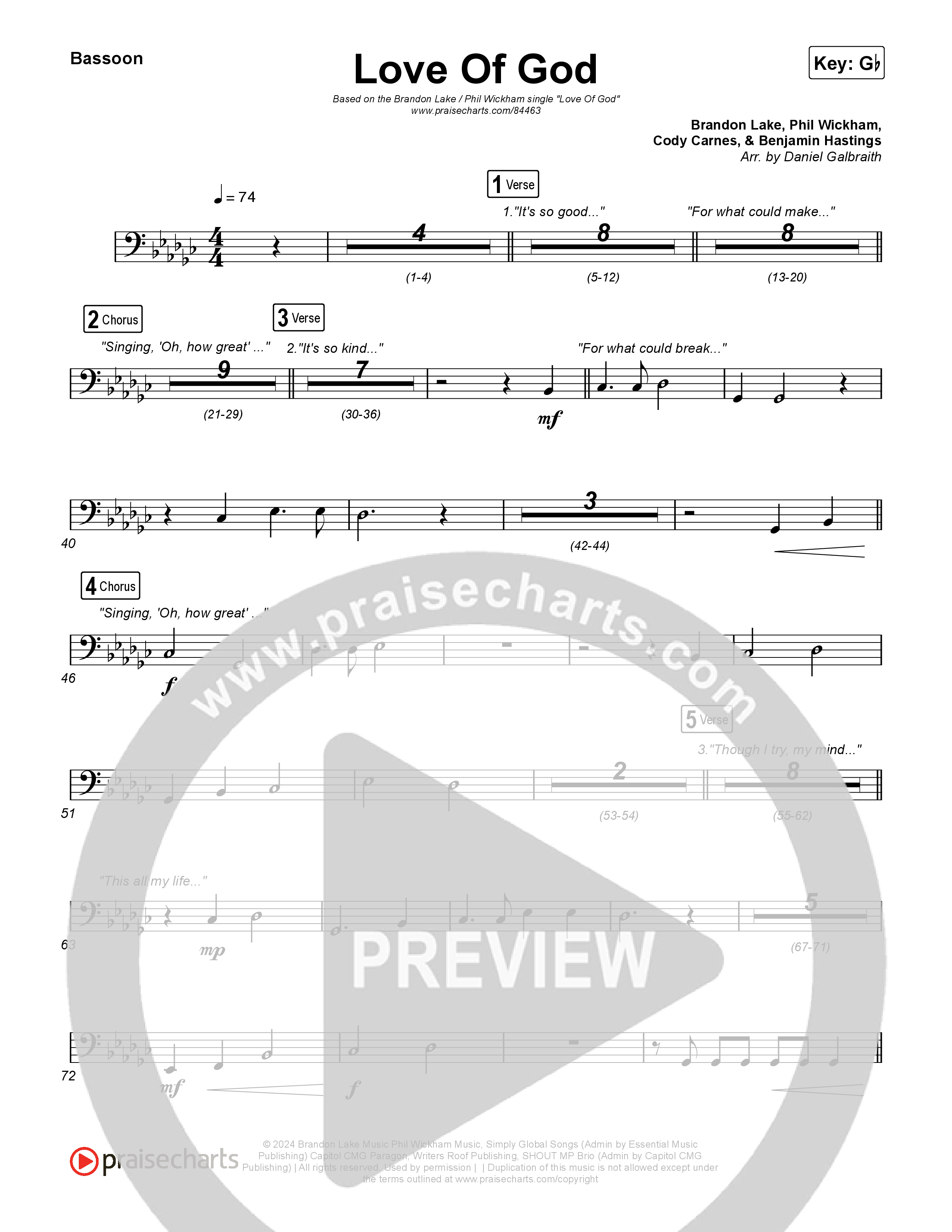 Love Of God Bassoon (Brandon Lake / Phil Wickham)