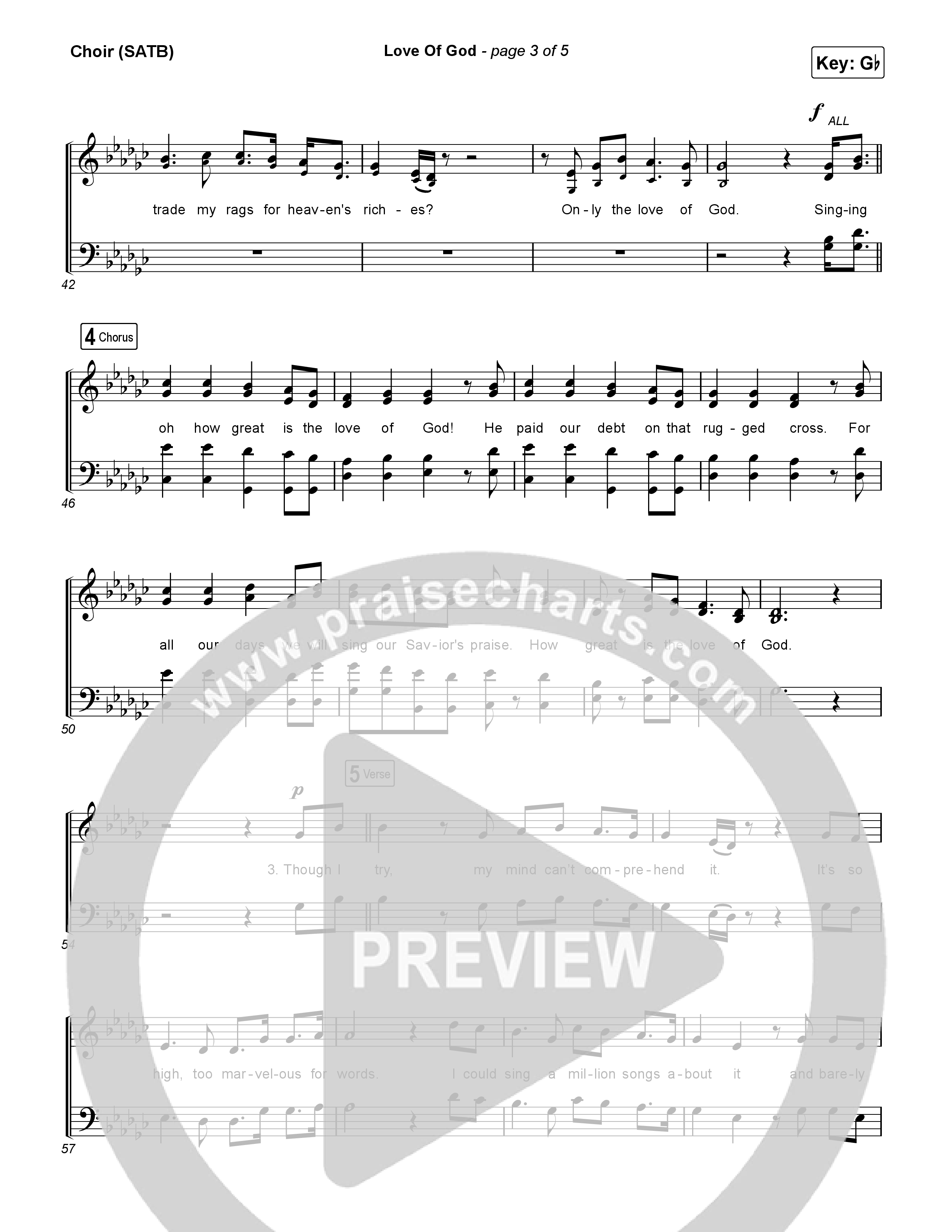 Love Of God Choir Sheet (SATB) (Brandon Lake / Phil Wickham)