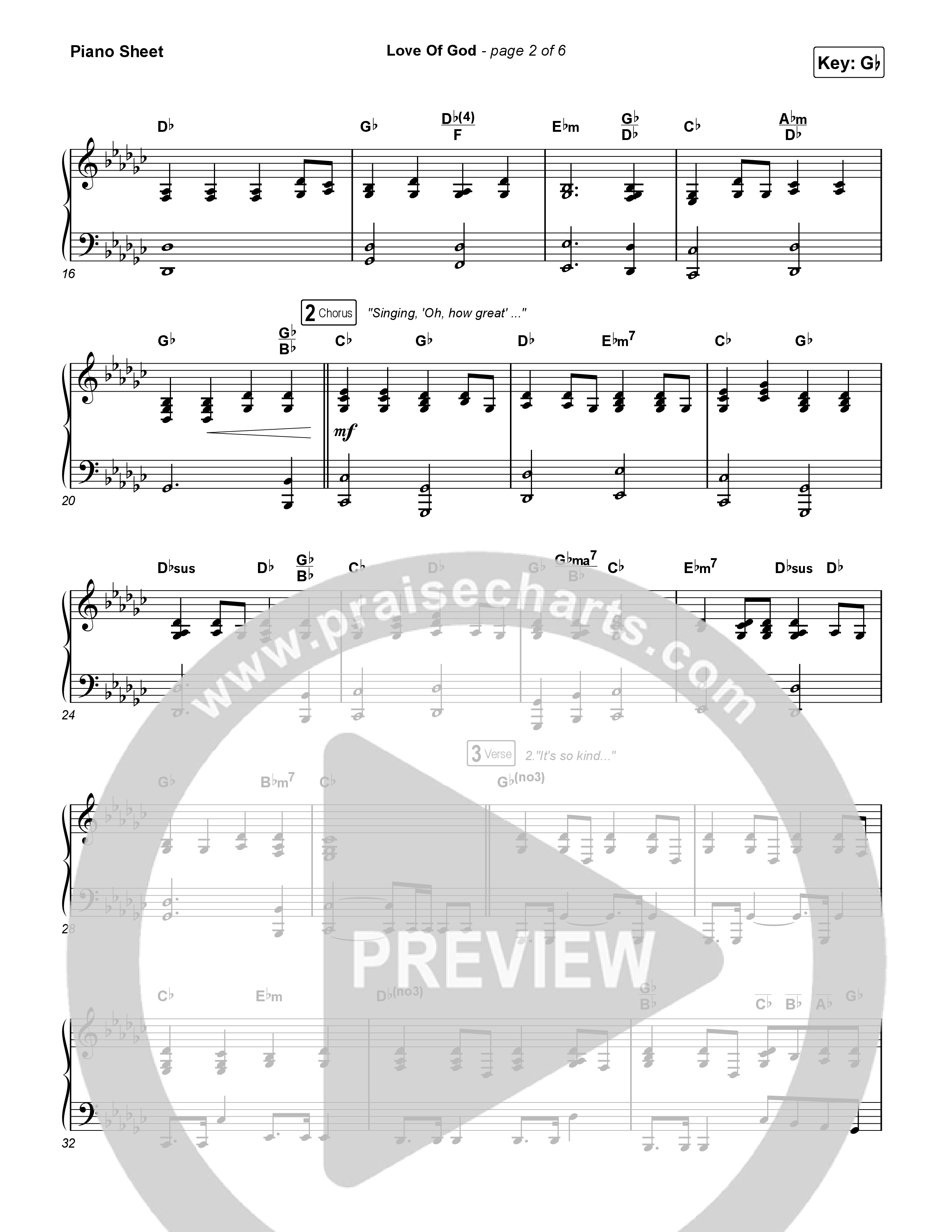 Love Of God Piano Sheet (Brandon Lake / Phil Wickham)