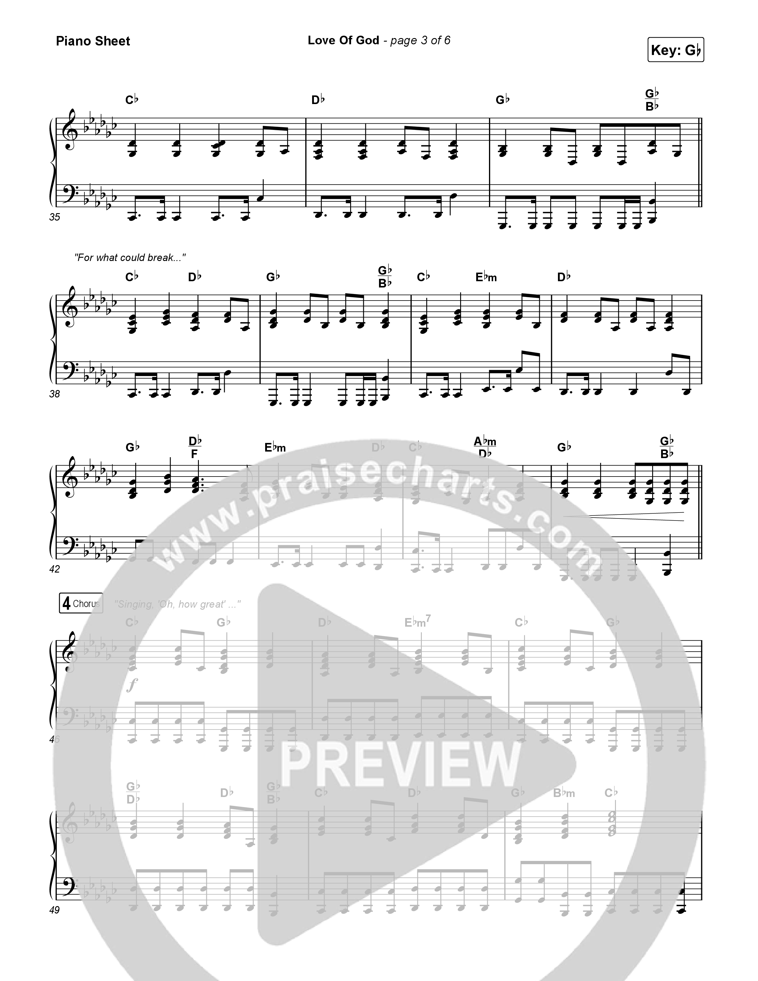 Love Of God Piano Sheet (Brandon Lake / Phil Wickham)