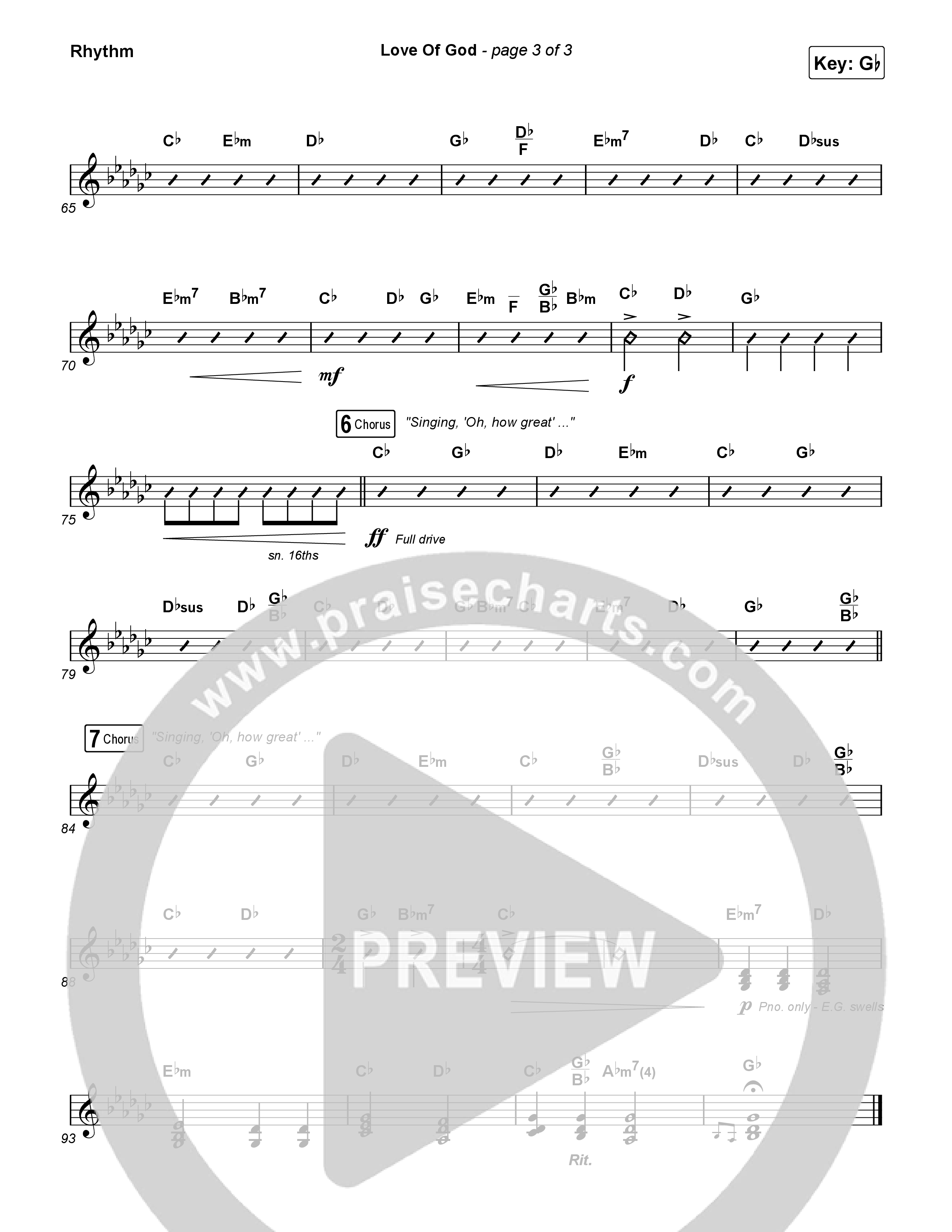 Love Of God Rhythm Chart (Brandon Lake / Phil Wickham)