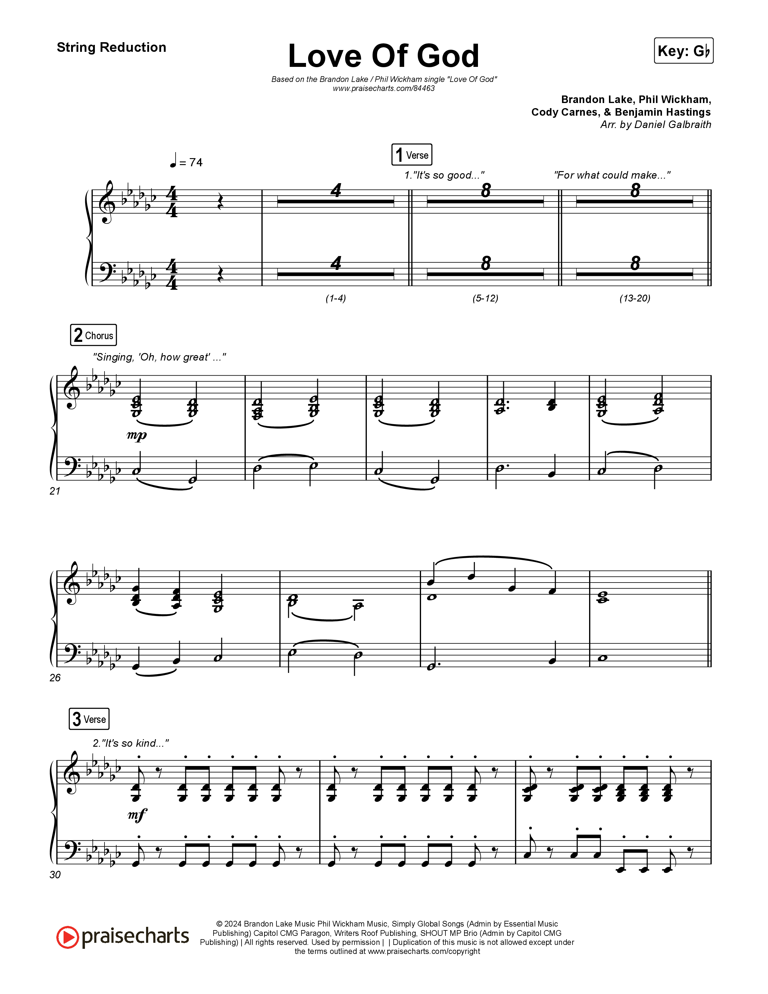 Love Of God String Reduction (Brandon Lake / Phil Wickham)