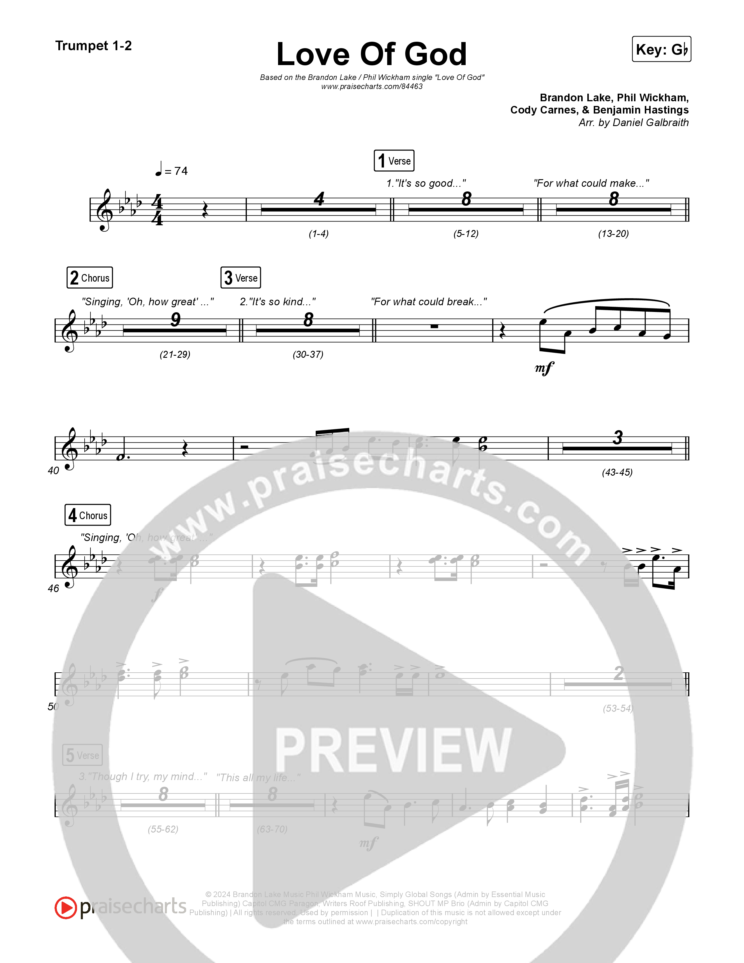 Love Of God Brass Pack (Brandon Lake / Phil Wickham)