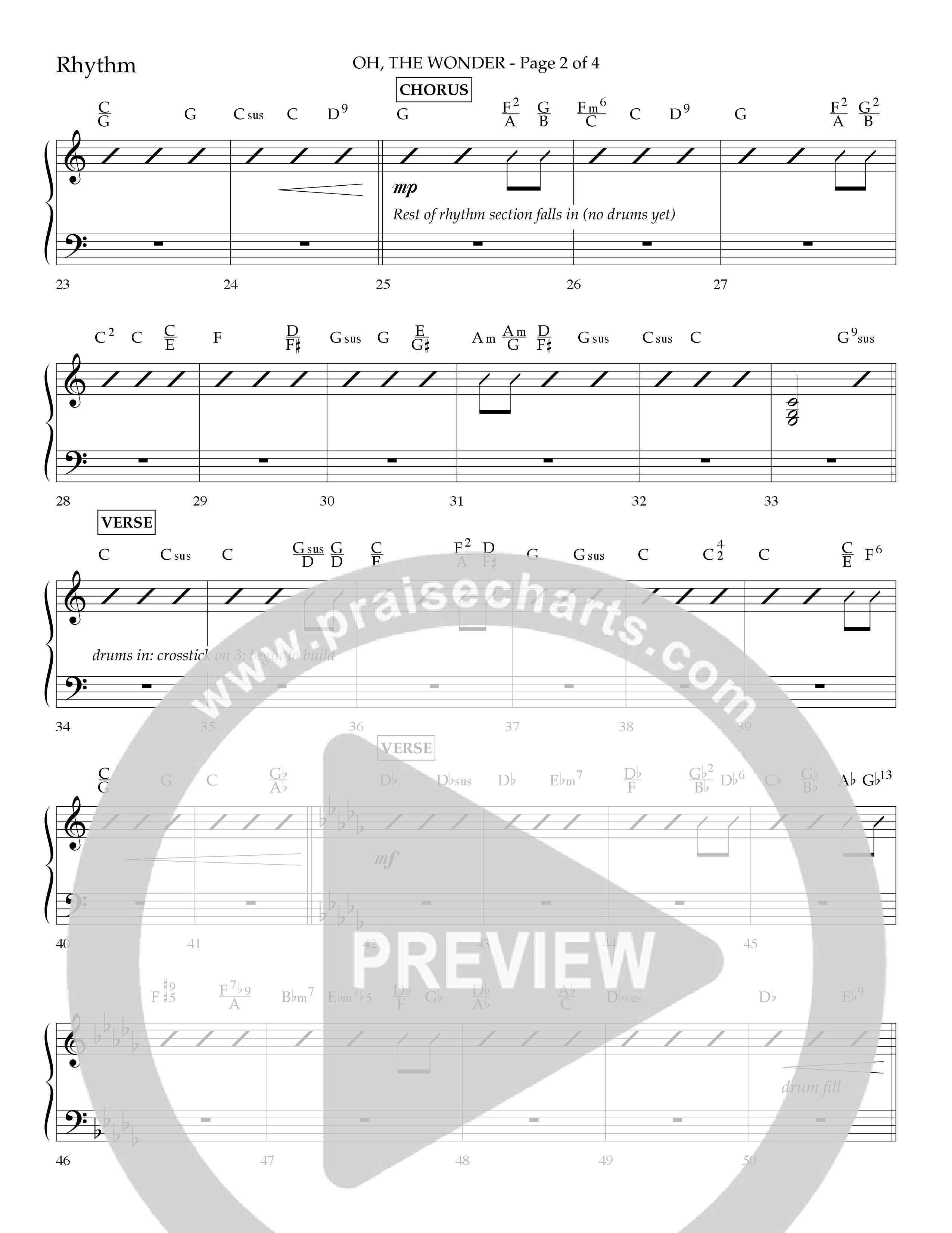 Oh The Wonder (Choral Anthem SATB) Lead Melody & Rhythm (Lifeway Choral / Arr. Travis Cottrell / Orch. Danny Mitchell)