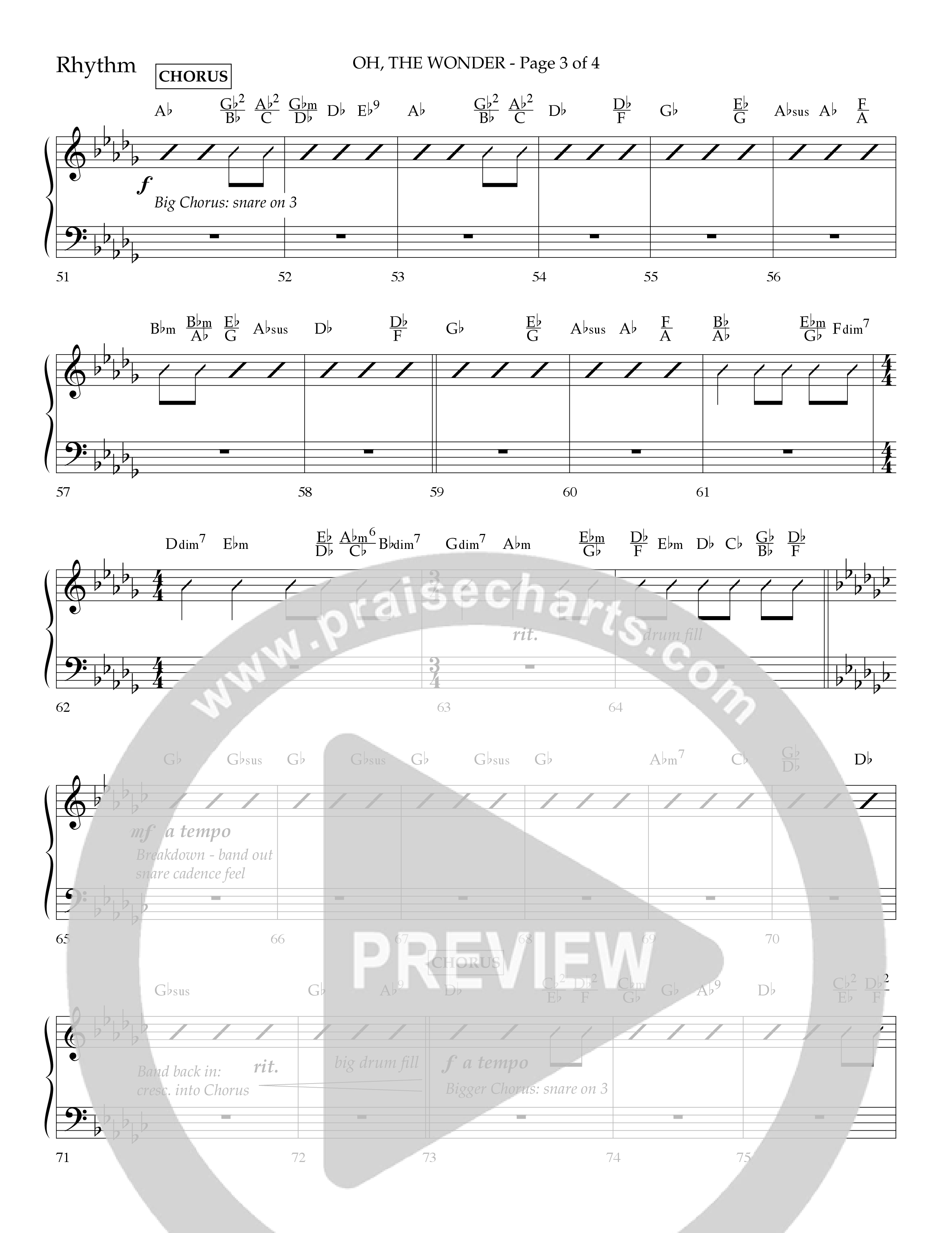 Oh The Wonder (Choral Anthem SATB) Lead Melody & Rhythm (Lifeway Choral / Arr. Travis Cottrell / Orch. Danny Mitchell)