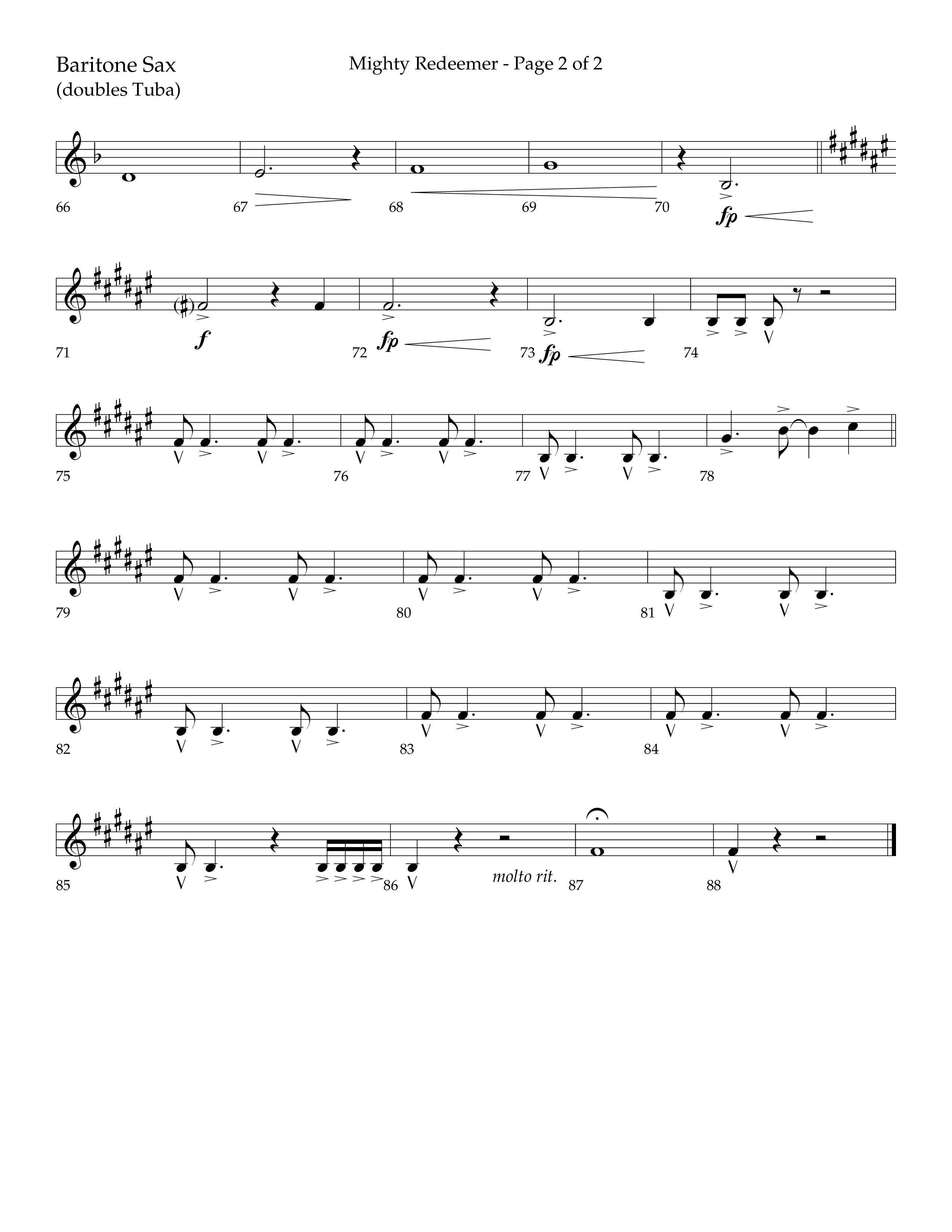 Mighty Redeemer (Choral Anthem SATB) Bari Sax (Lifeway Choral / Arr. Ken Barker / Orch. Ric Domenico)