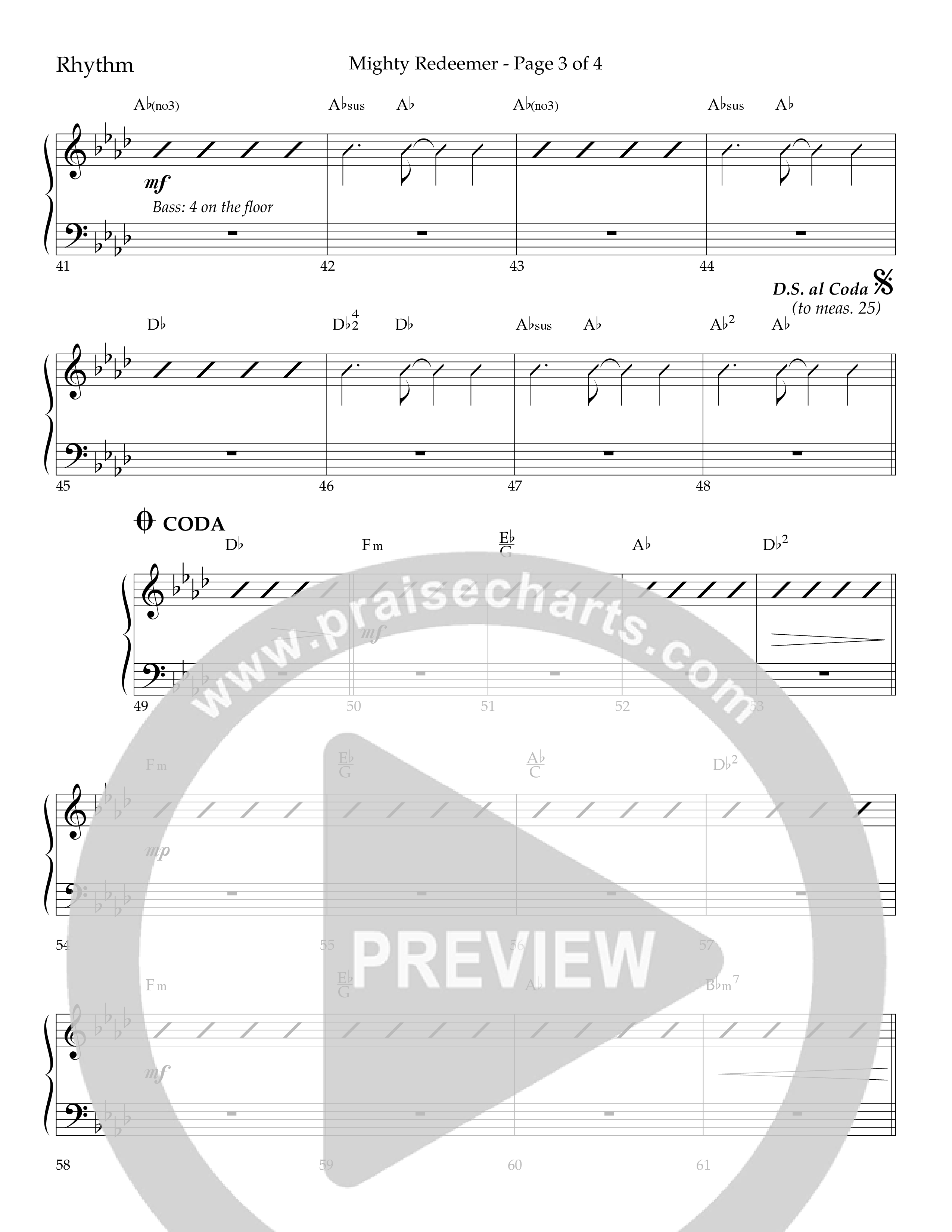 Mighty Redeemer (Choral Anthem SATB) Lead Melody & Rhythm (Lifeway Choral / Arr. Ken Barker / Orch. Ric Domenico)