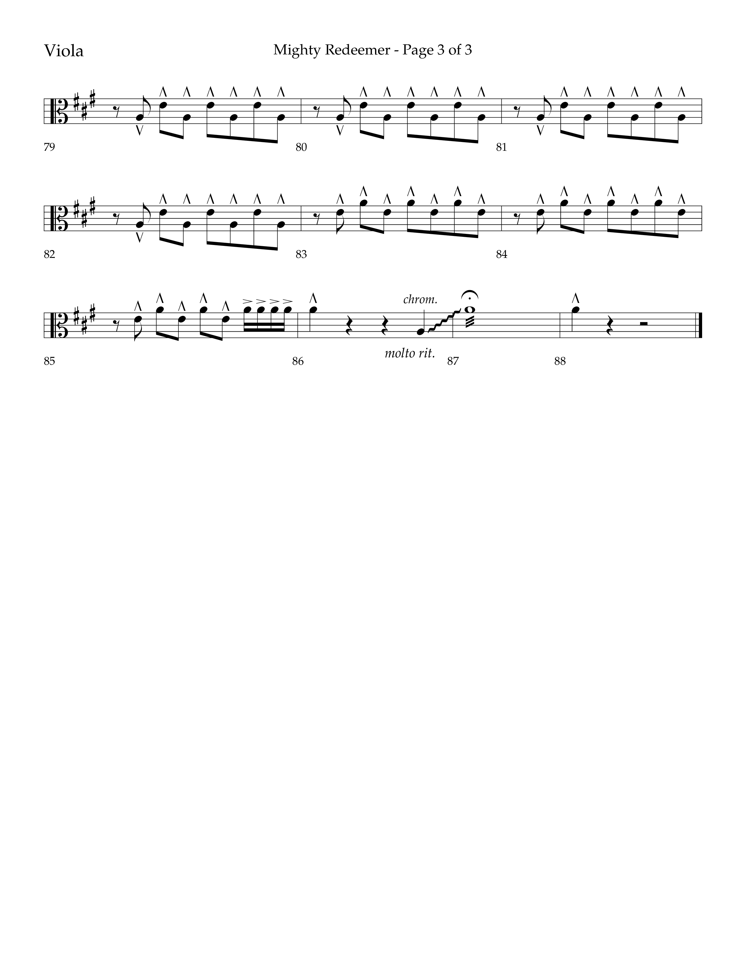 Mighty Redeemer (Choral Anthem SATB) Viola (Lifeway Choral / Arr. Ken Barker / Orch. Ric Domenico)