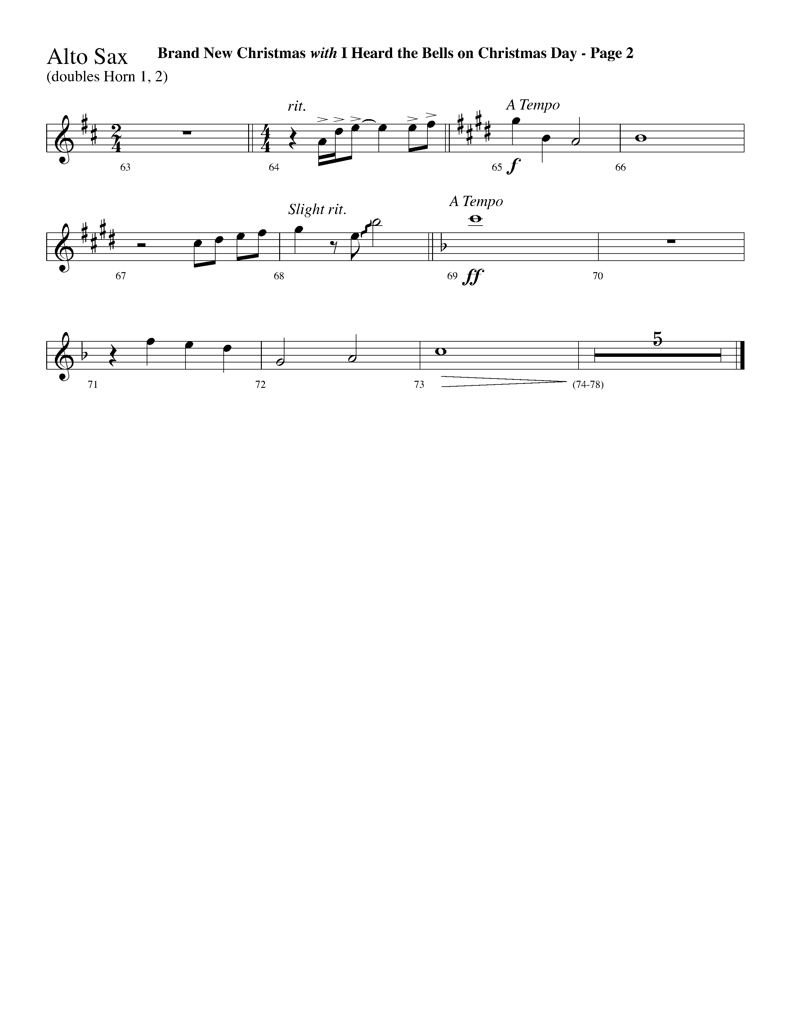 Brand New Christmas (Choral Anthem SATB) Alto Sax (Lifeway Choral / Arr. Dave Williamson)