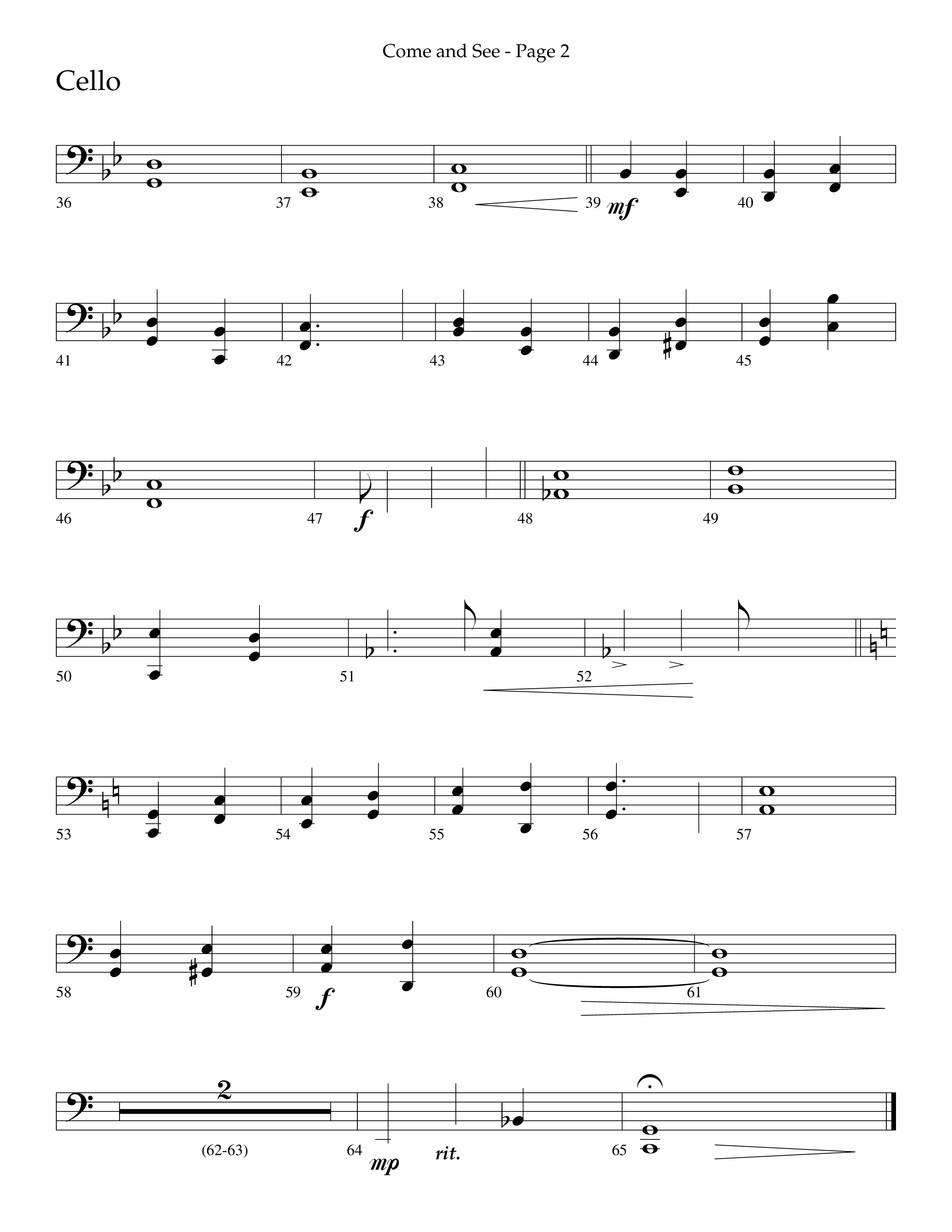Brand New Christmas (Choral Anthem SATB) Cello (Lifeway Choral / Arr. Dave Williamson)
